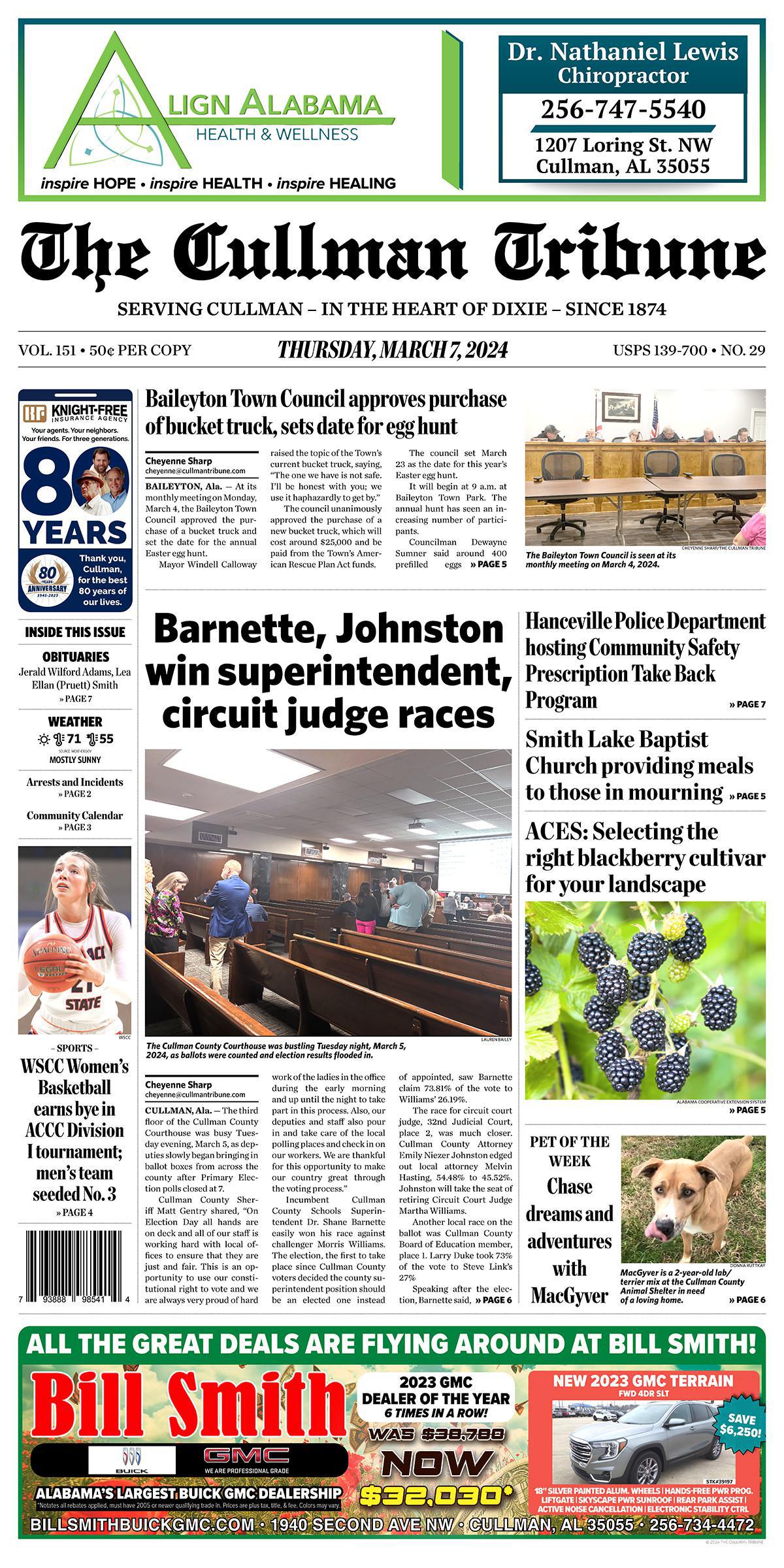 Good Morning Cullman! The 03-07-2024 edition of the Cullman Tribune is now ready to view.