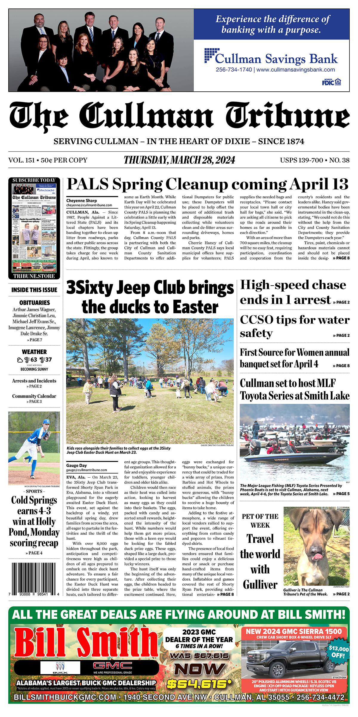 Good Morning Cullman! The 03-28-2024 edition of the Cullman Tribune is now ready to view.