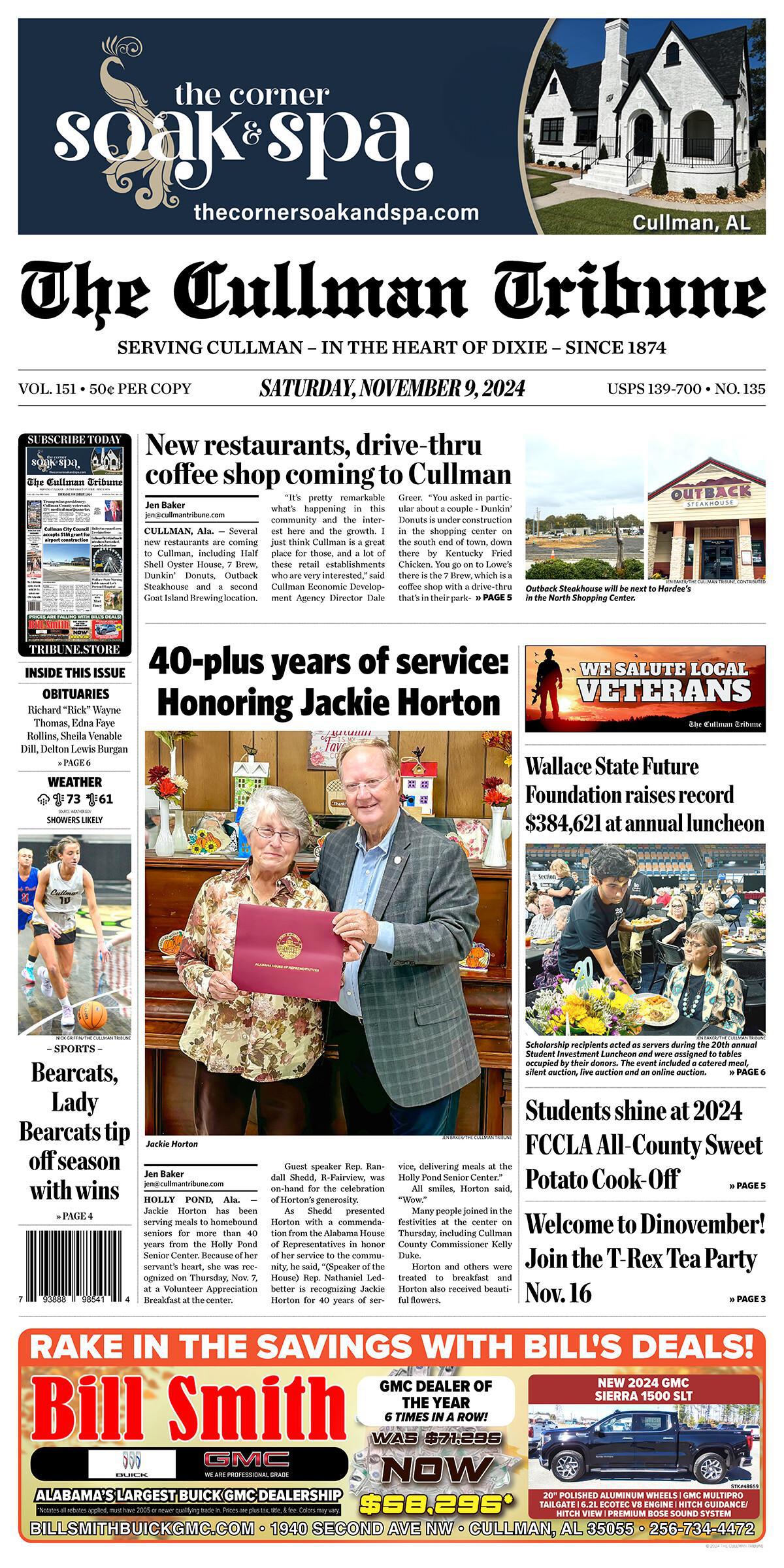 Good Morning Cullman! The 11-09-2024 edition of the Cullman Tribune is now ready to view.