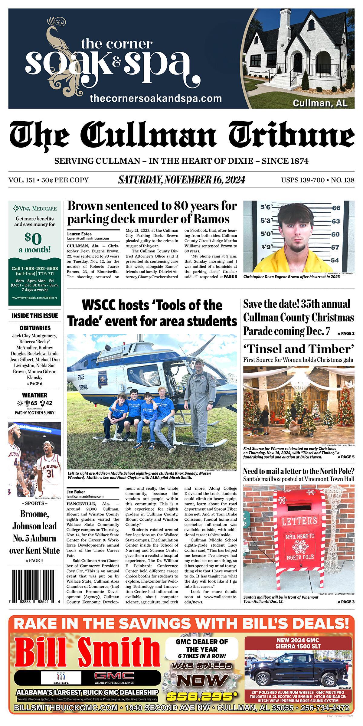 Good Morning Cullman! The 11-16-2024 edition of the Cullman Tribune is now ready to view.