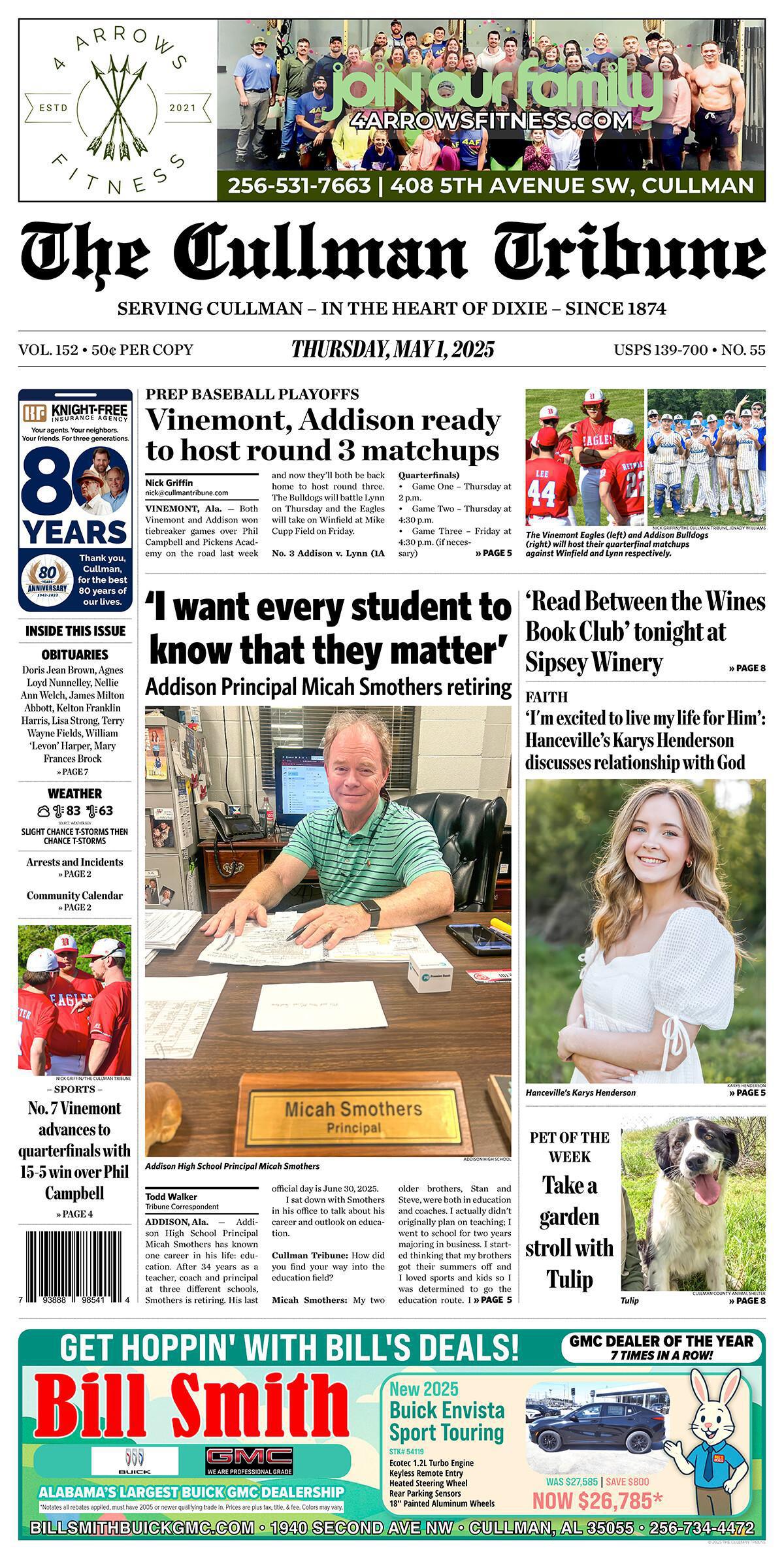 Good Morning Cullman! The 05-01-2025 edition of the Cullman Tribune is now ready to view.