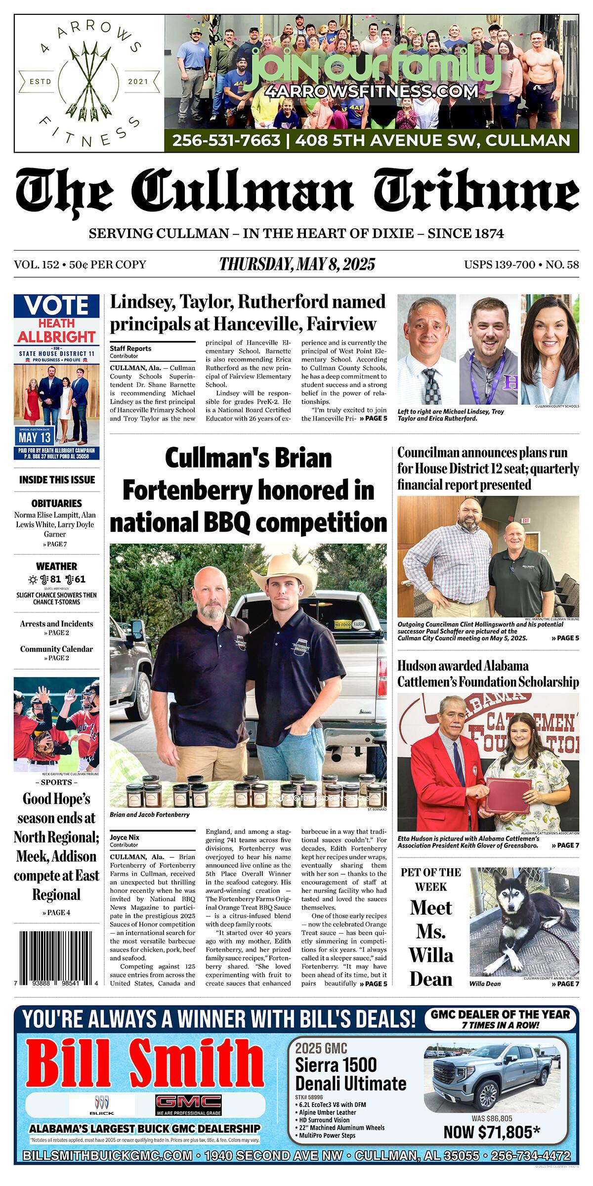 Good Morning Cullman! The 05-08-2025 edition of the Cullman Tribune is now ready to view.
