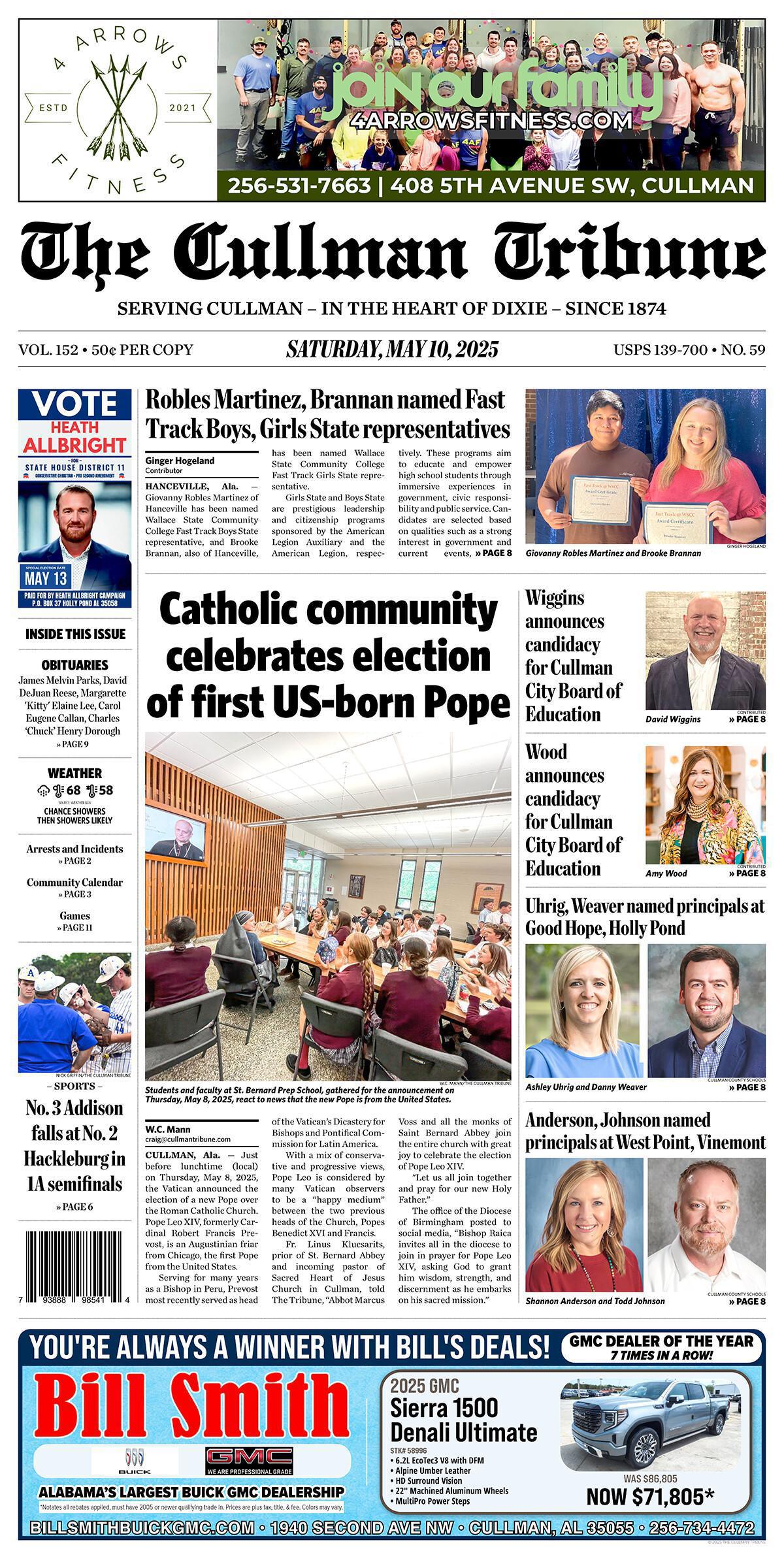 Good Morning Cullman! The 05-10-2025 edition of the Cullman Tribune is now ready to view.