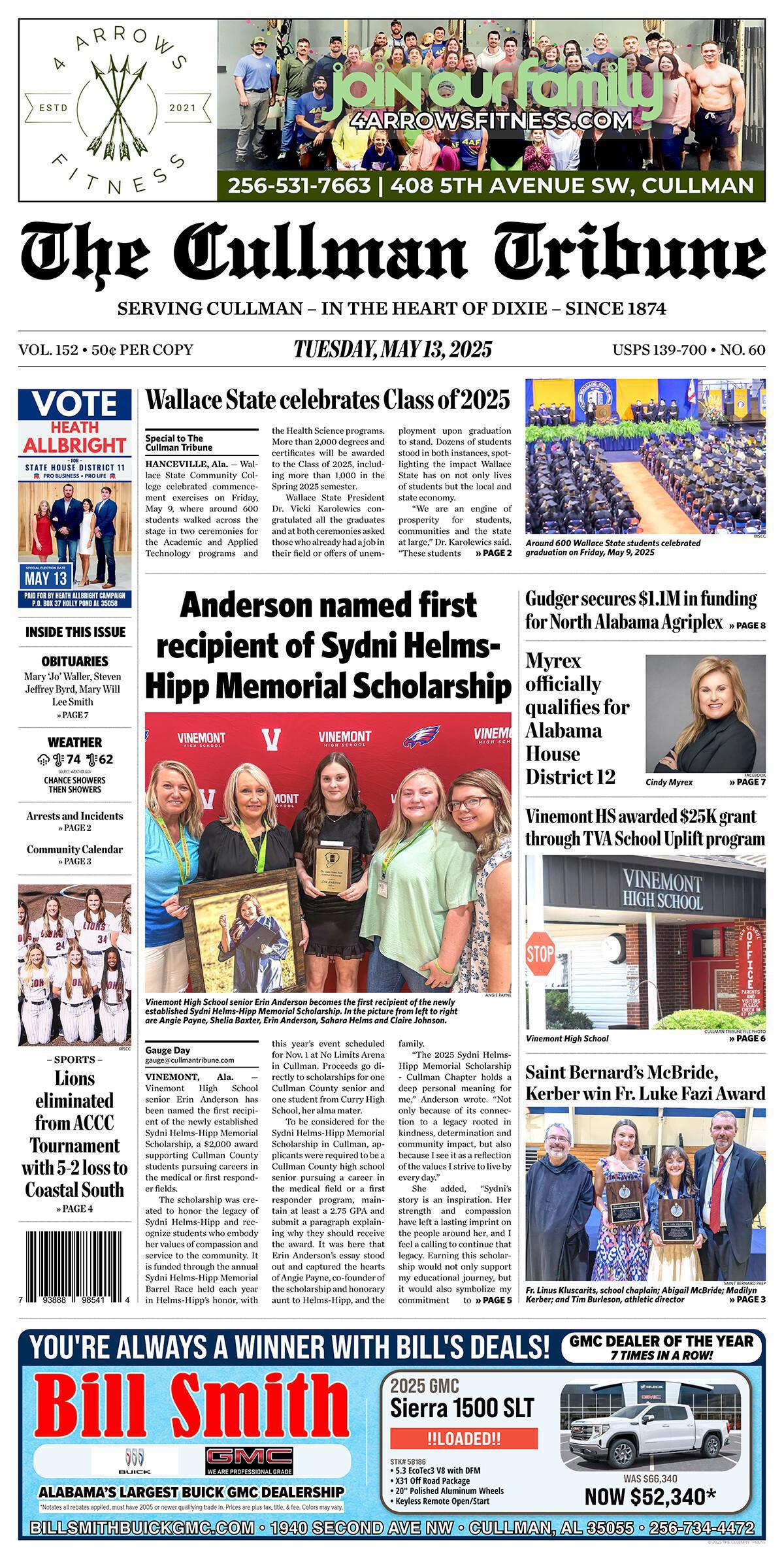 Good Morning Cullman! The 05-13-2025 edition of the Cullman Tribune is now ready to view.