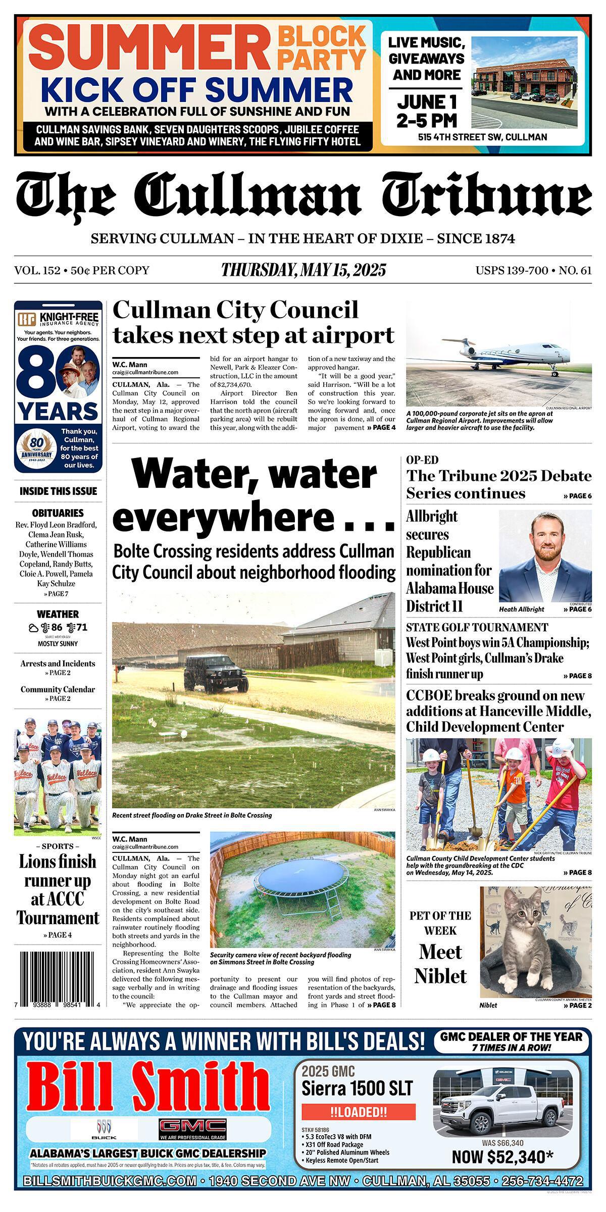 Good Morning Cullman! The 05-15-2025 edition of the Cullman Tribune is now ready to view.