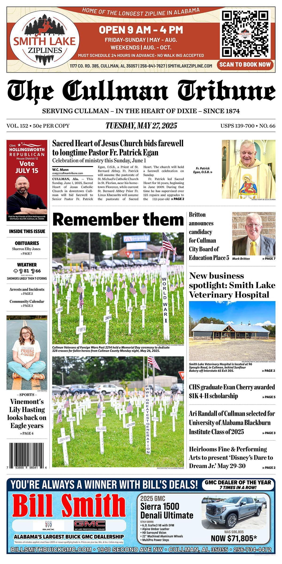 Good Morning Cullman! The 05-27-2025 edition of the Cullman Tribune is now ready to view.