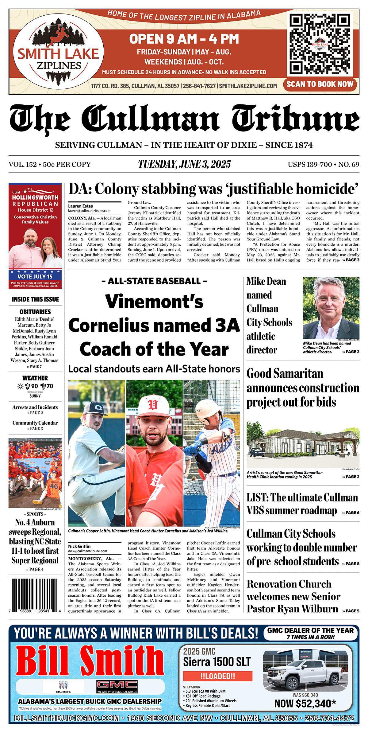 Good Morning Cullman! The 06-03-2025 edition of the Cullman Tribune is now ready to view.