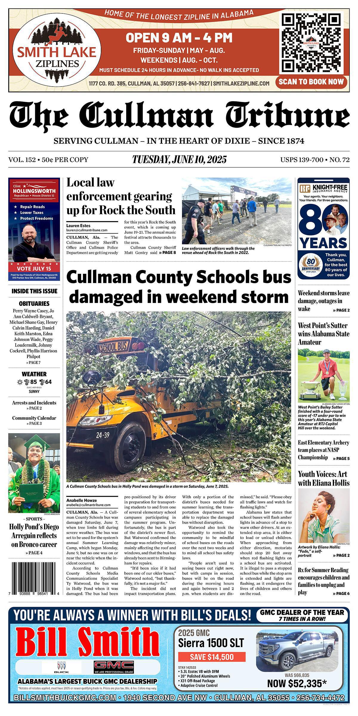 Good Morning Cullman! The 06-10-2025 edition of the Cullman Tribune is now ready to view.