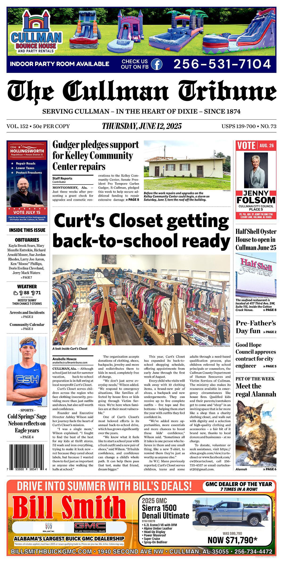 Good Morning Cullman! The 06-12-2025 edition of the Cullman Tribune is now ready to view.