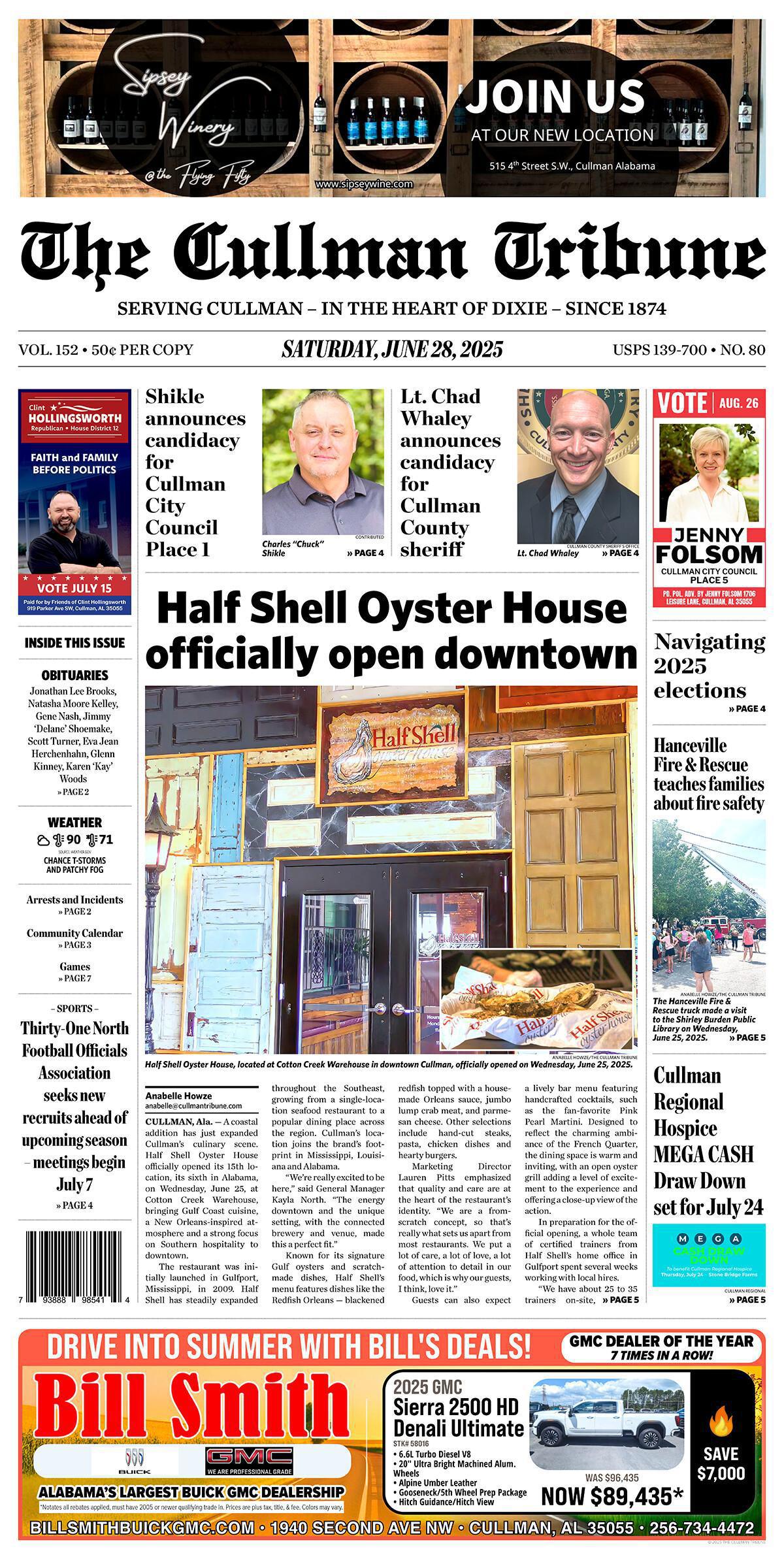 Good Morning Cullman! The 06-28-2025 edition of the Cullman Tribune is now ready to view.