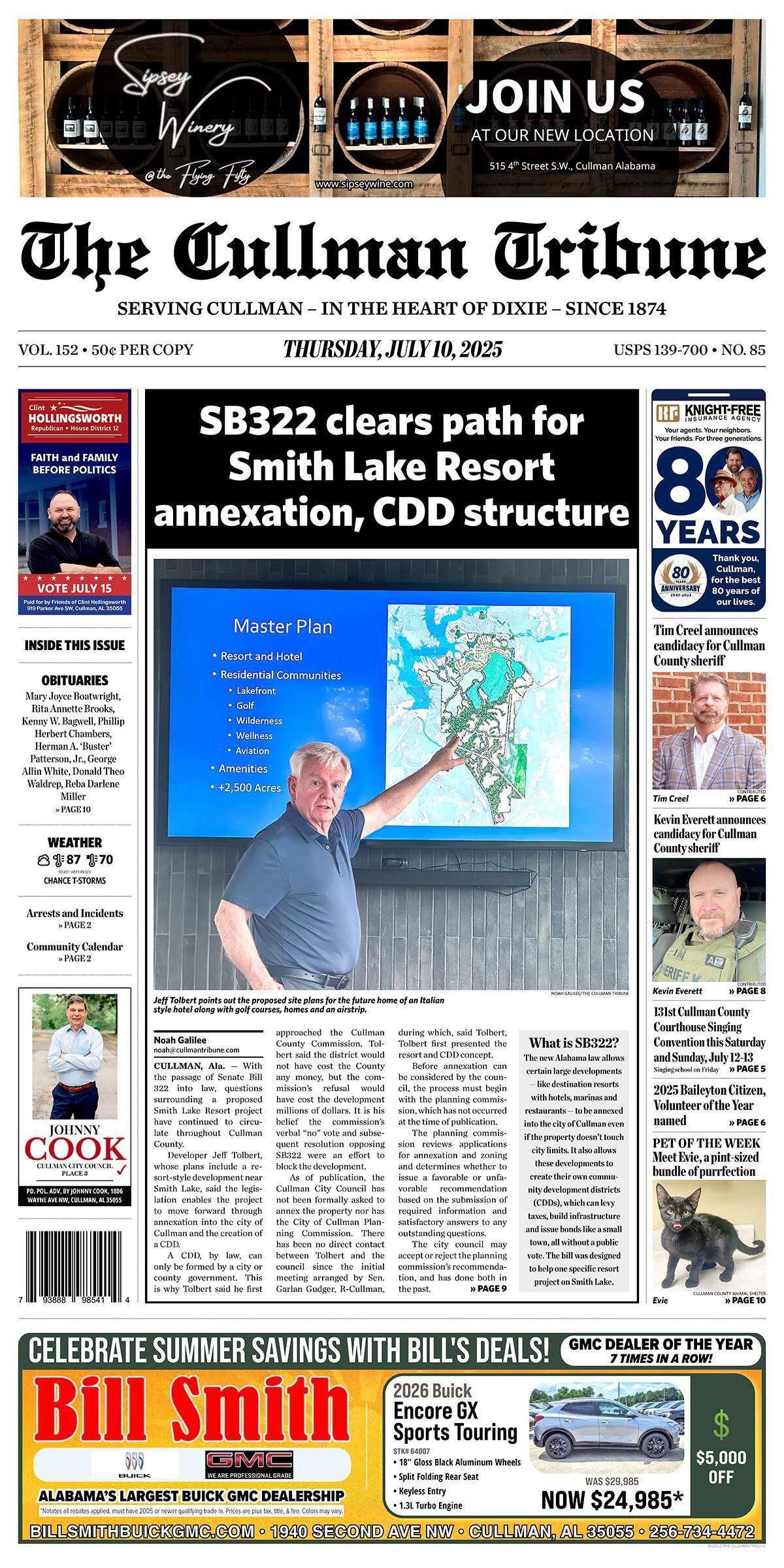 Good Morning Cullman! The 07-10-2025 edition of the Cullman Tribune is now ready to view.