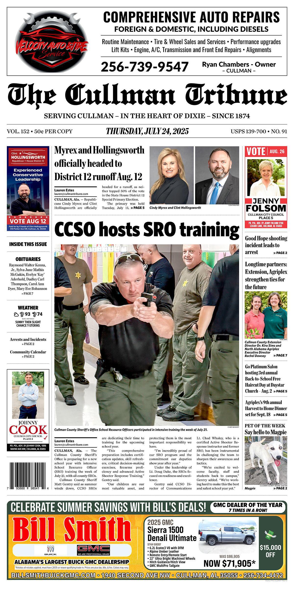 Good Morning Cullman! The 07-24-2025 edition of the Cullman Tribune is now ready to view.