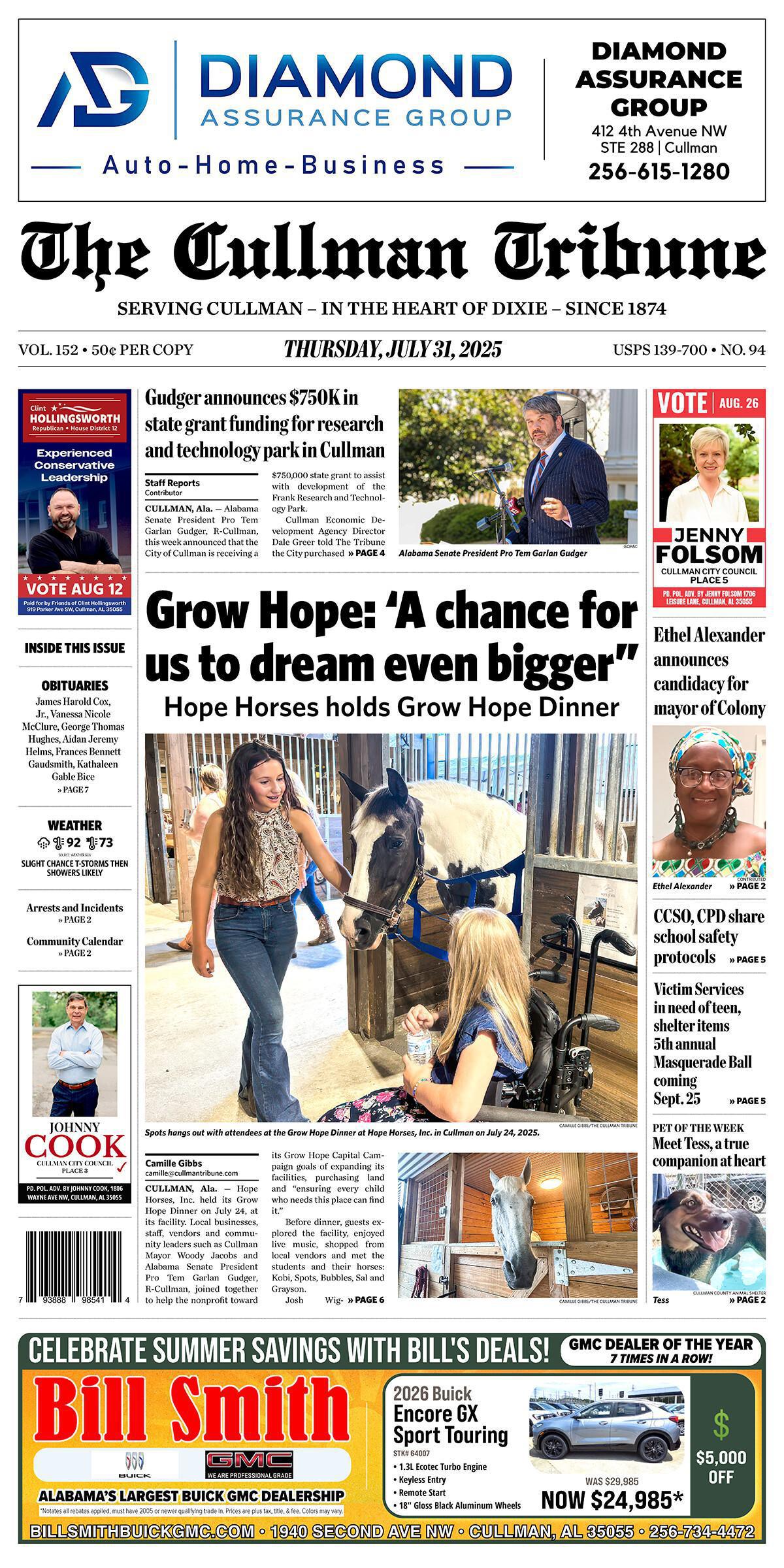 Good Morning Cullman! The 07-31-2025 edition of the Cullman Tribune is now ready to view.