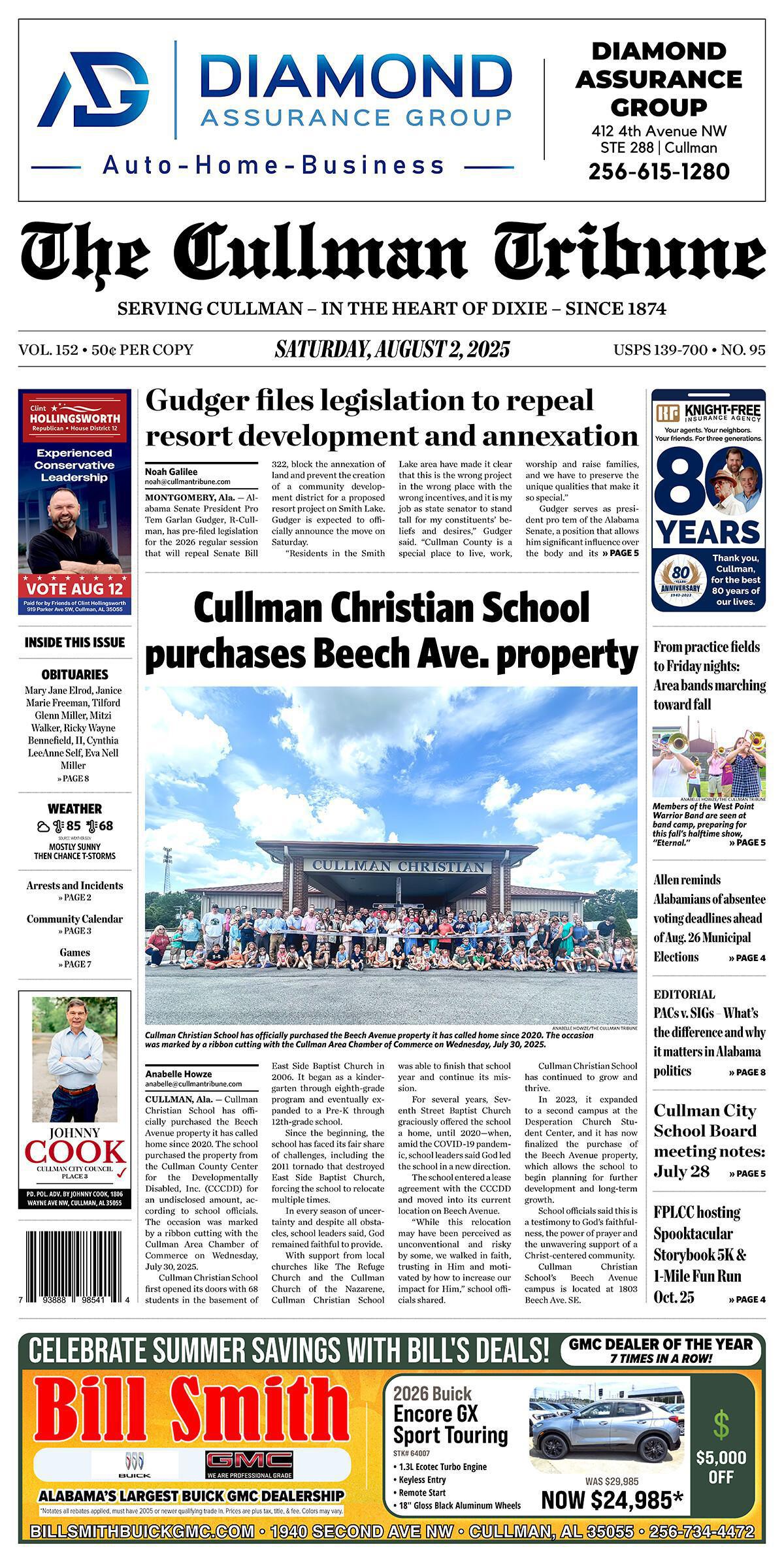 Good Morning Cullman! The 08-02-2025 edition of the Cullman Tribune is now ready to view.