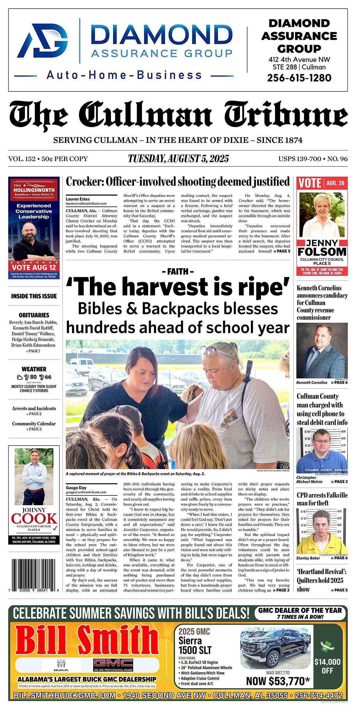 Good Morning Cullman! The 08-05-2025 edition of the Cullman Tribune is now ready to view.