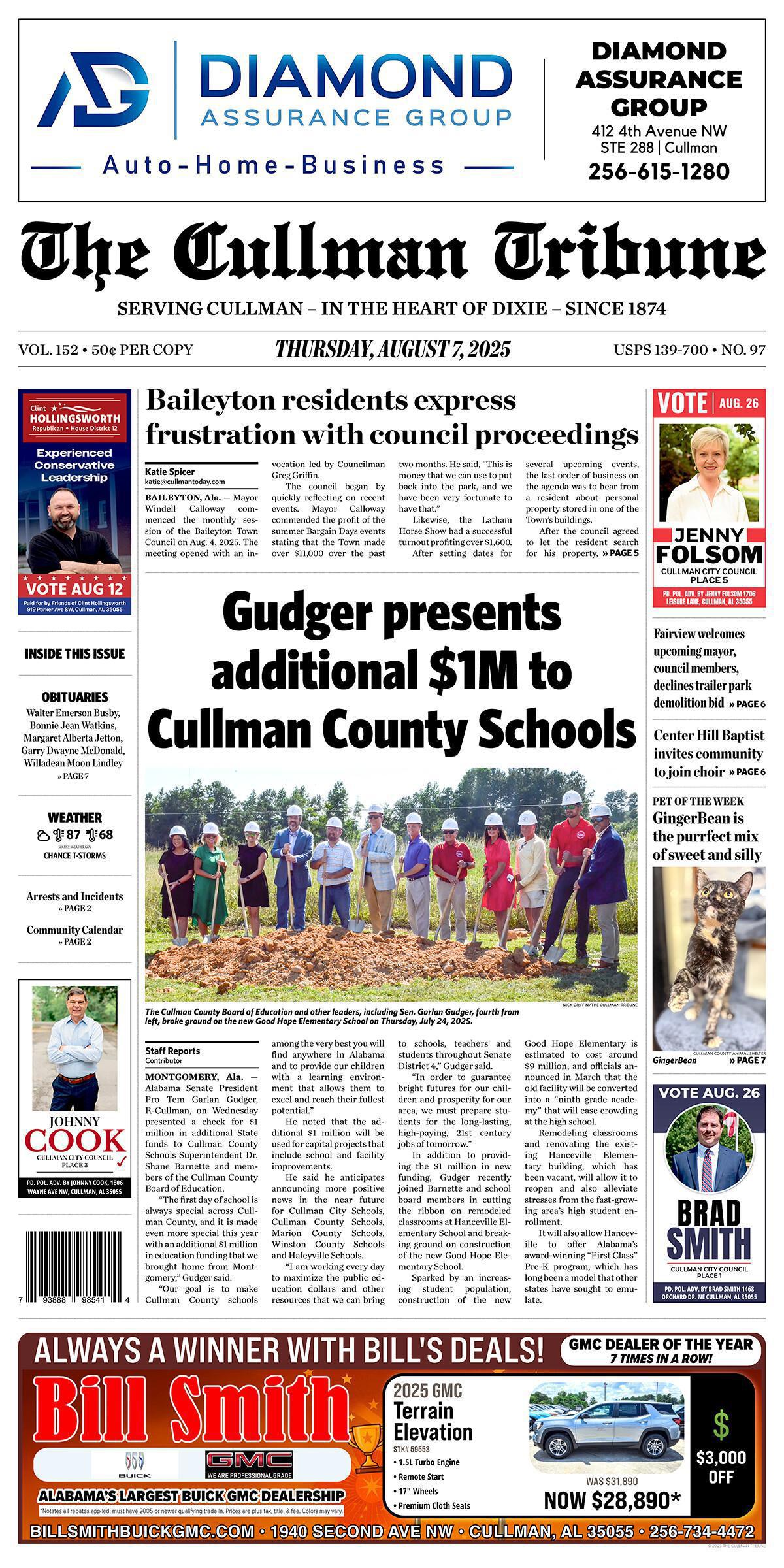 Good Morning Cullman! The 08-07-2025 edition of the Cullman Tribune is now ready to view.