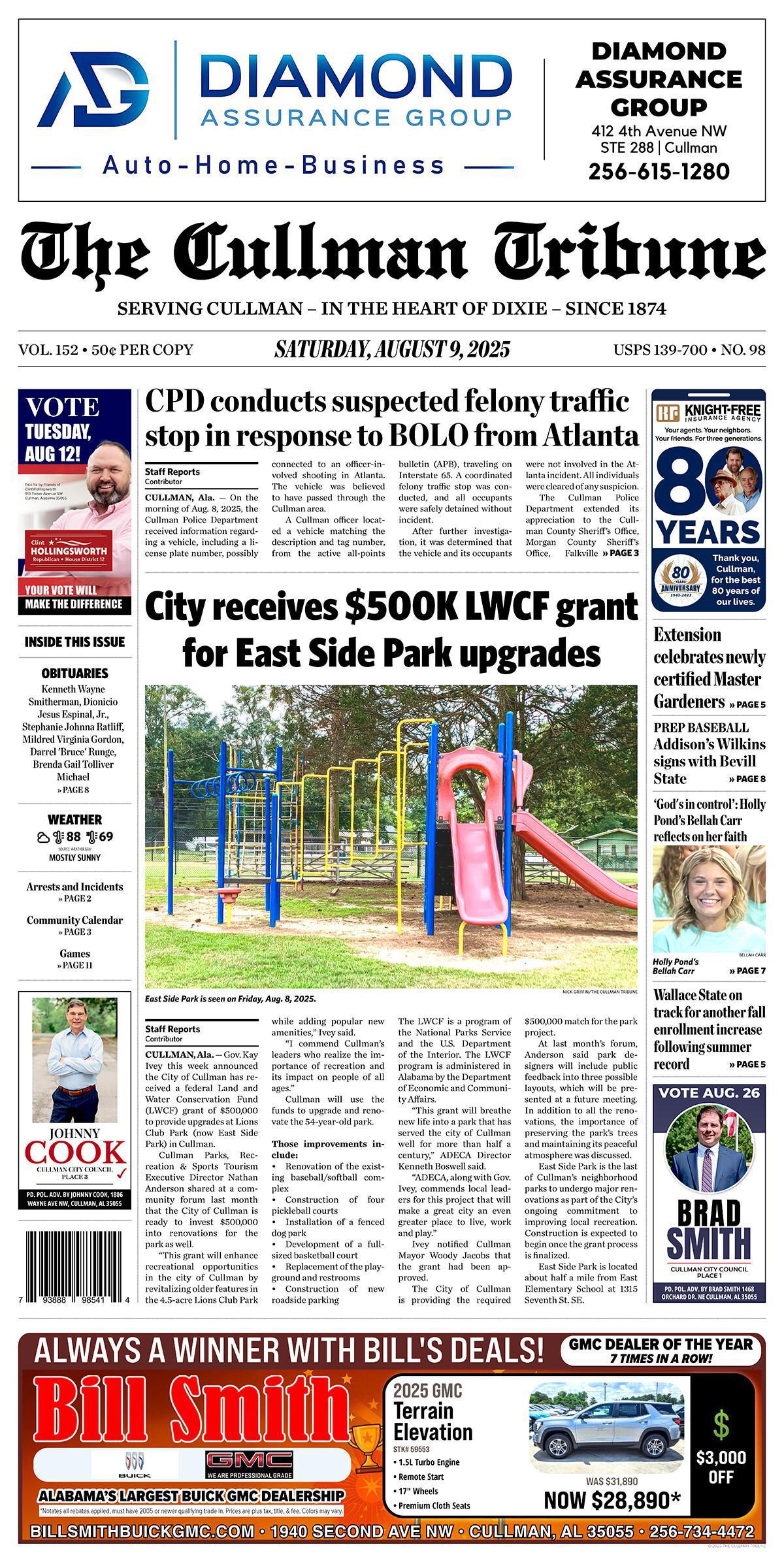 Good Morning Cullman! The 08-09-2025 edition of the Cullman Tribune is now ready to view.