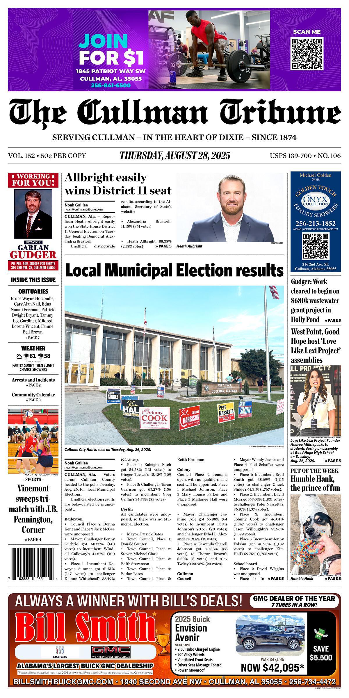 Good Morning Cullman! The 08-28-2025 edition of the Cullman Tribune is now ready to view.