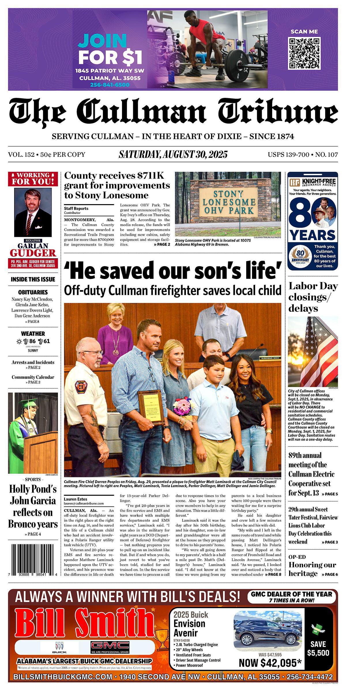 Good Morning Cullman! The 08-30-2025 edition of the Cullman Tribune is now ready to view.