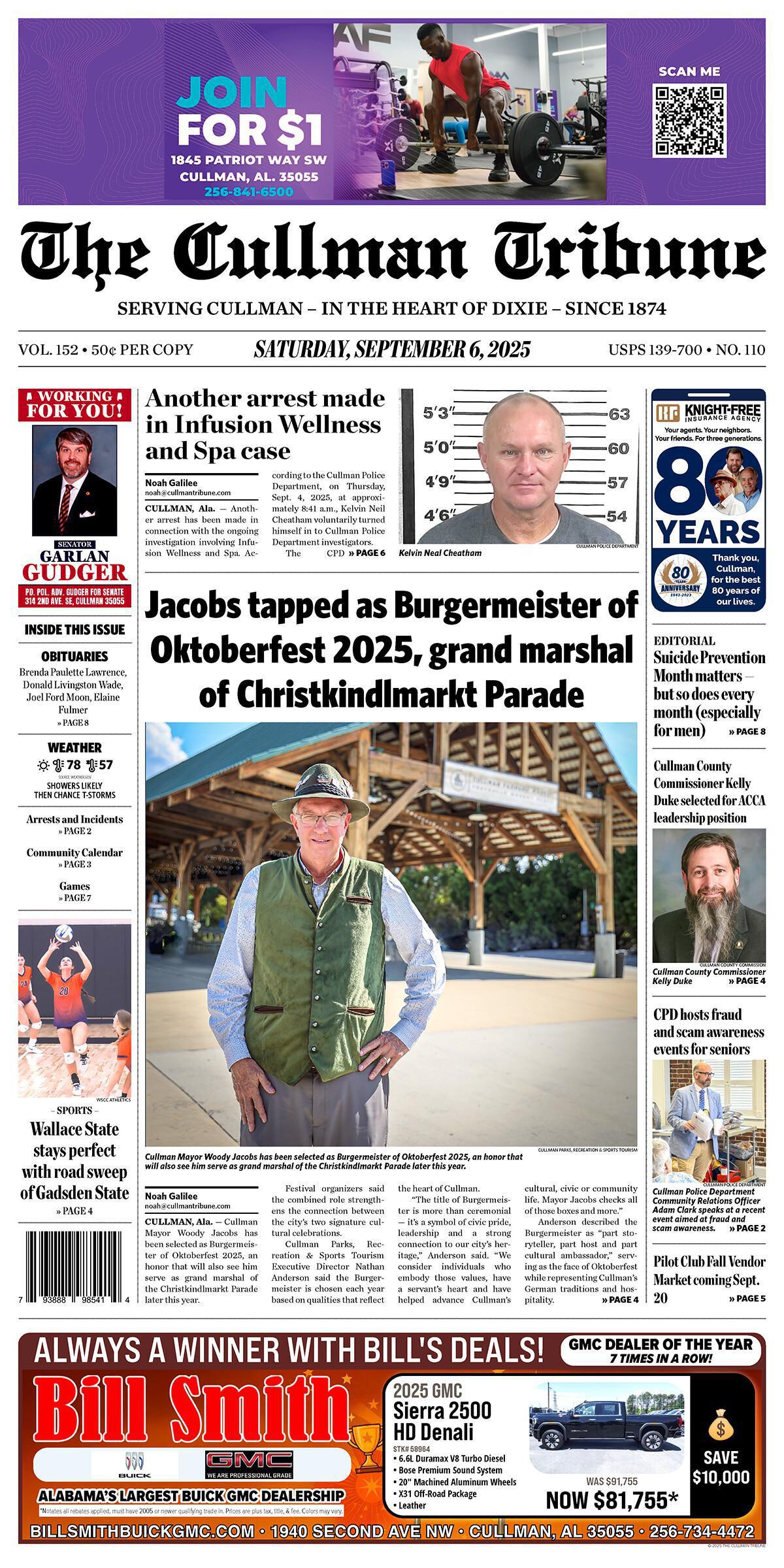 Good Morning Cullman! The 09-06-2025 edition of the Cullman Tribune is now ready to view.