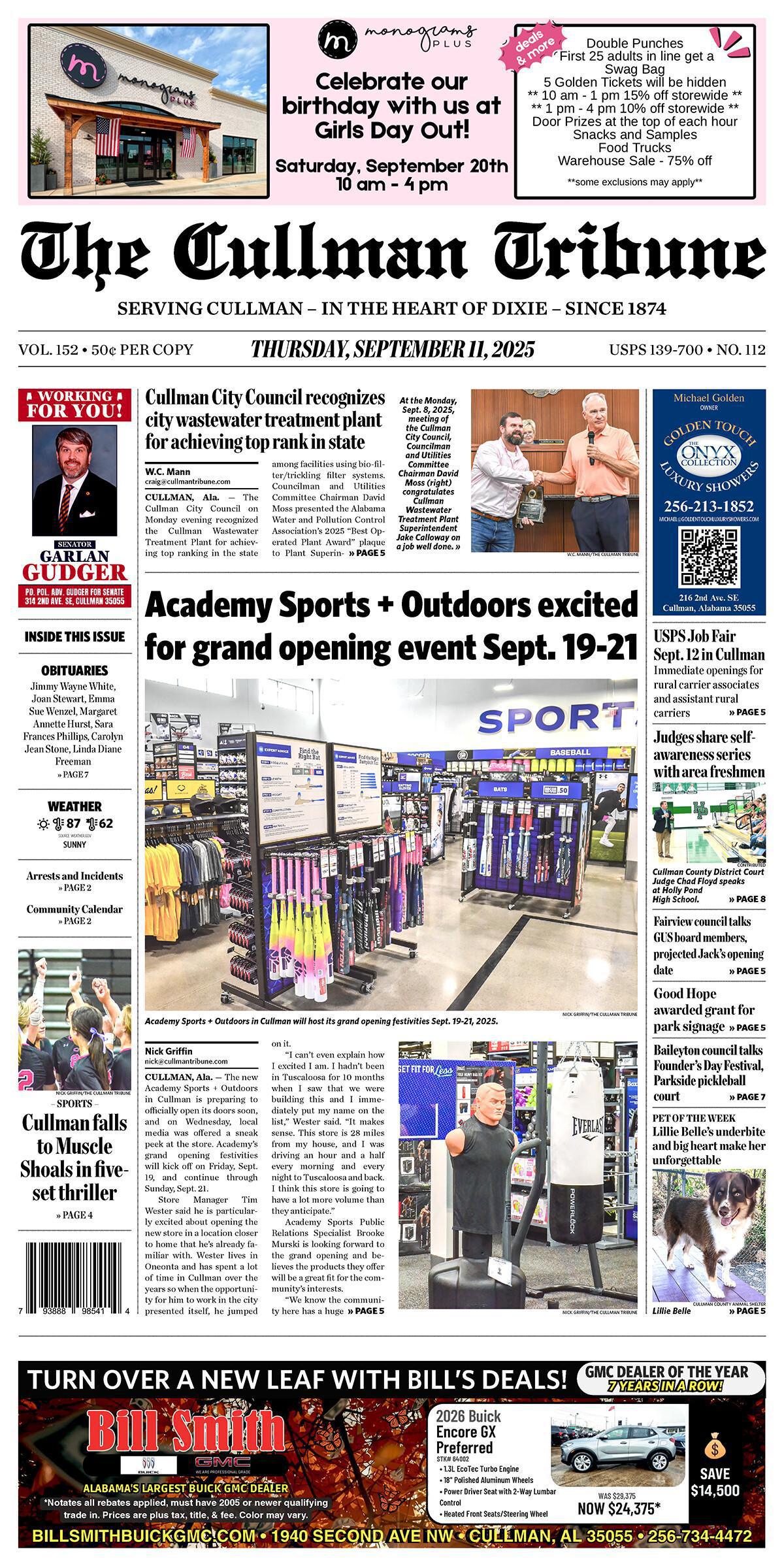 Good Morning Cullman! The 09-11-2025 edition of the Cullman Tribune is now ready to view.
