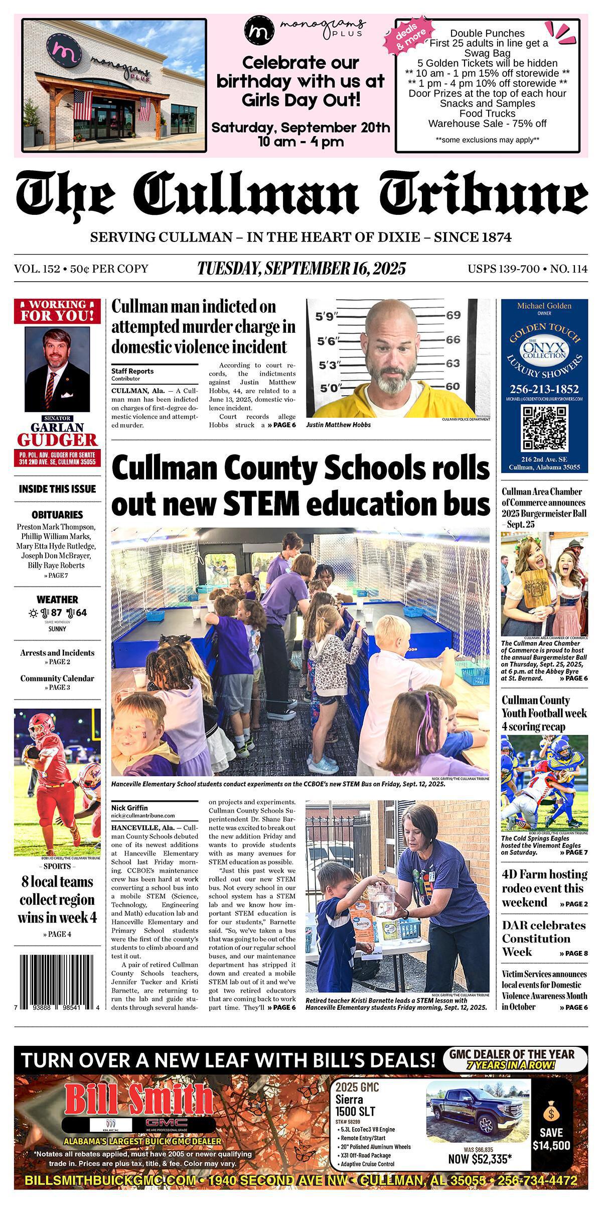 Good Morning Cullman! The 09-16-2025 edition of the Cullman Tribune is now ready to view.