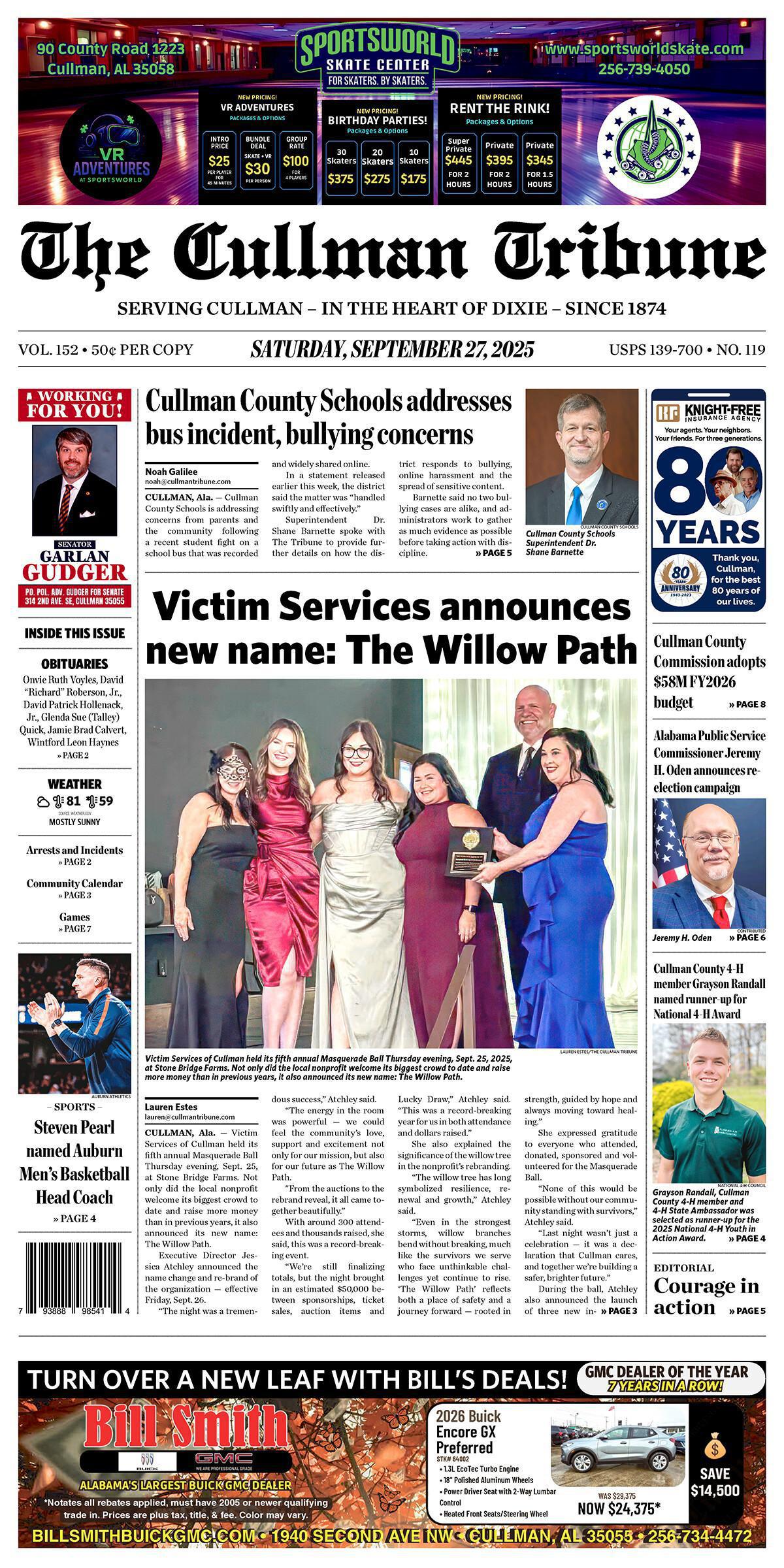 Good Morning Cullman! The 09-27-2025 edition of the Cullman Tribune is now ready to view.