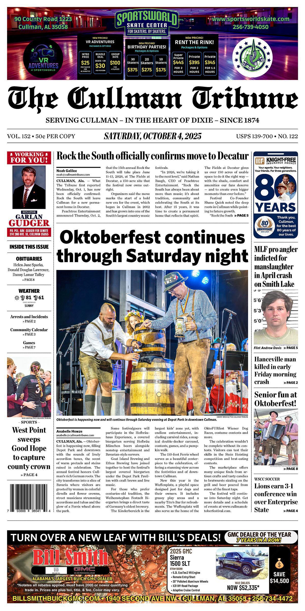Good Morning Cullman! The 10-04-2025 edition of the Cullman Tribune is now ready to view.