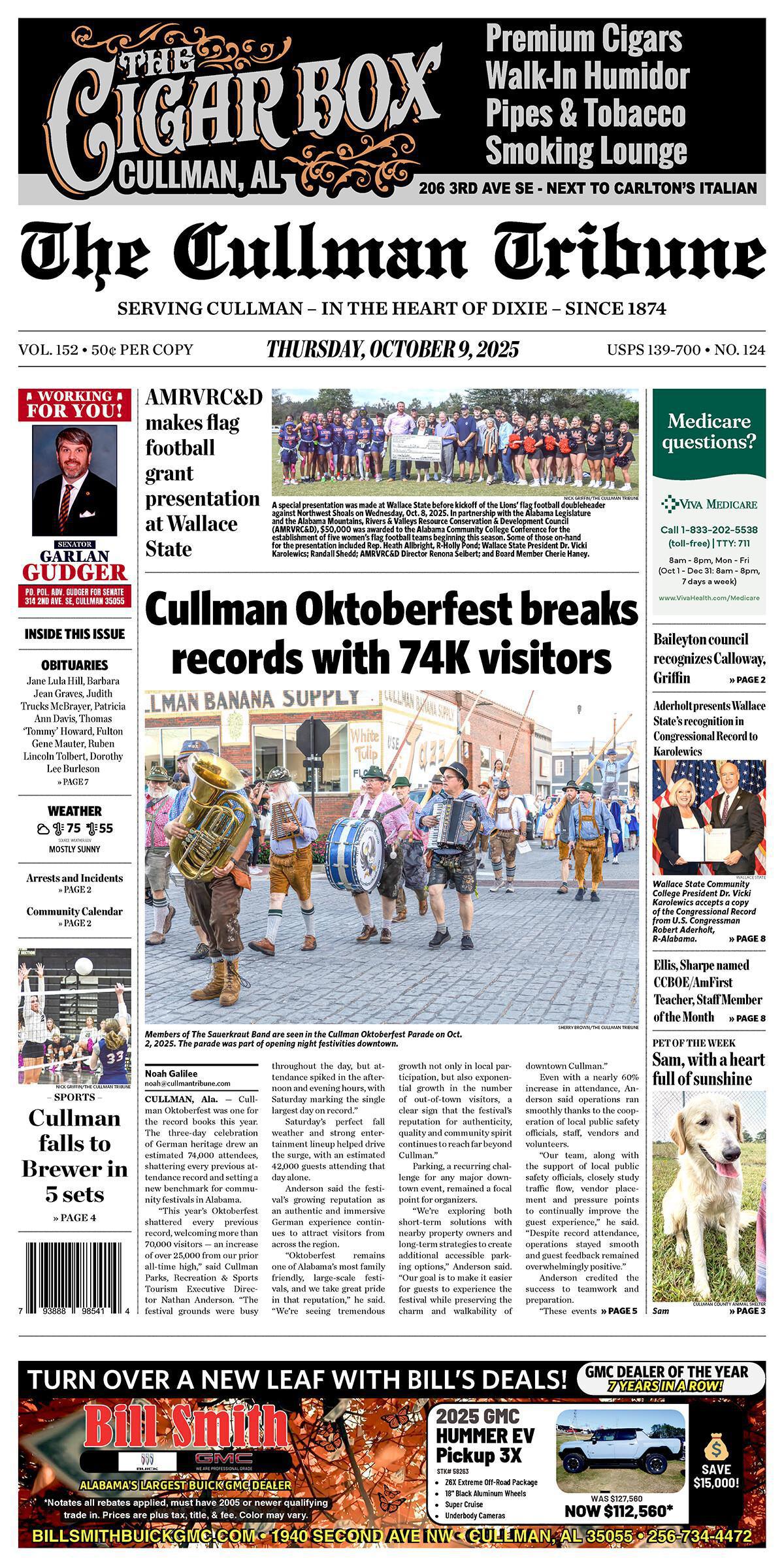 Good Morning Cullman! The 10-09-2025 edition of the Cullman Tribune is now ready to view.