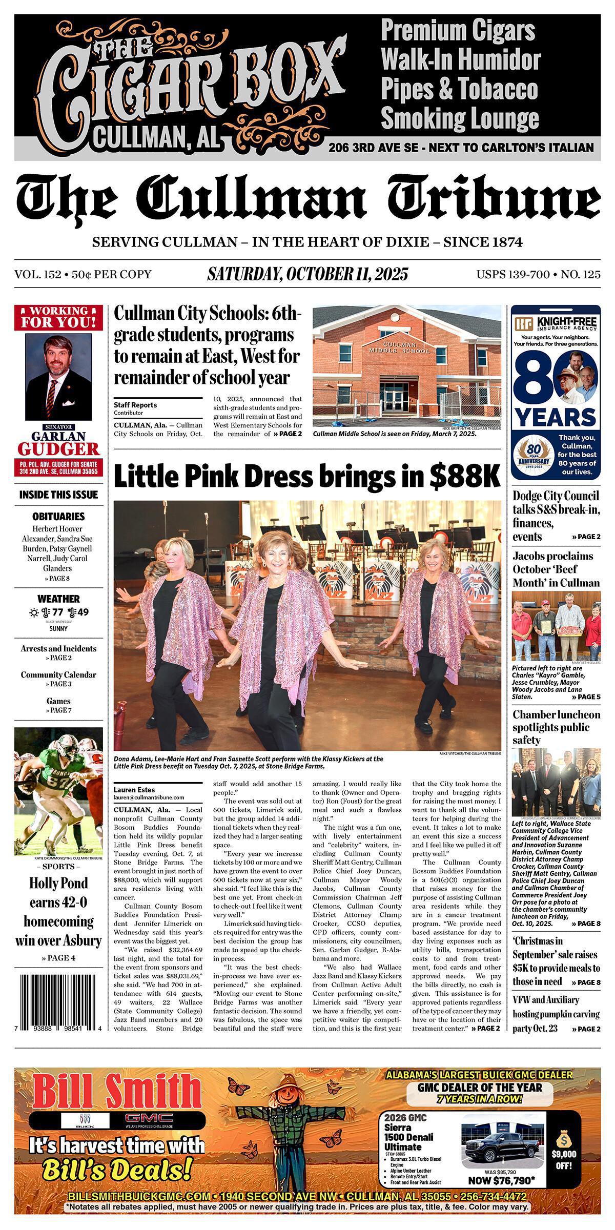 Good Morning Cullman! The 10-11-2025 edition of the Cullman Tribune is now ready to view.