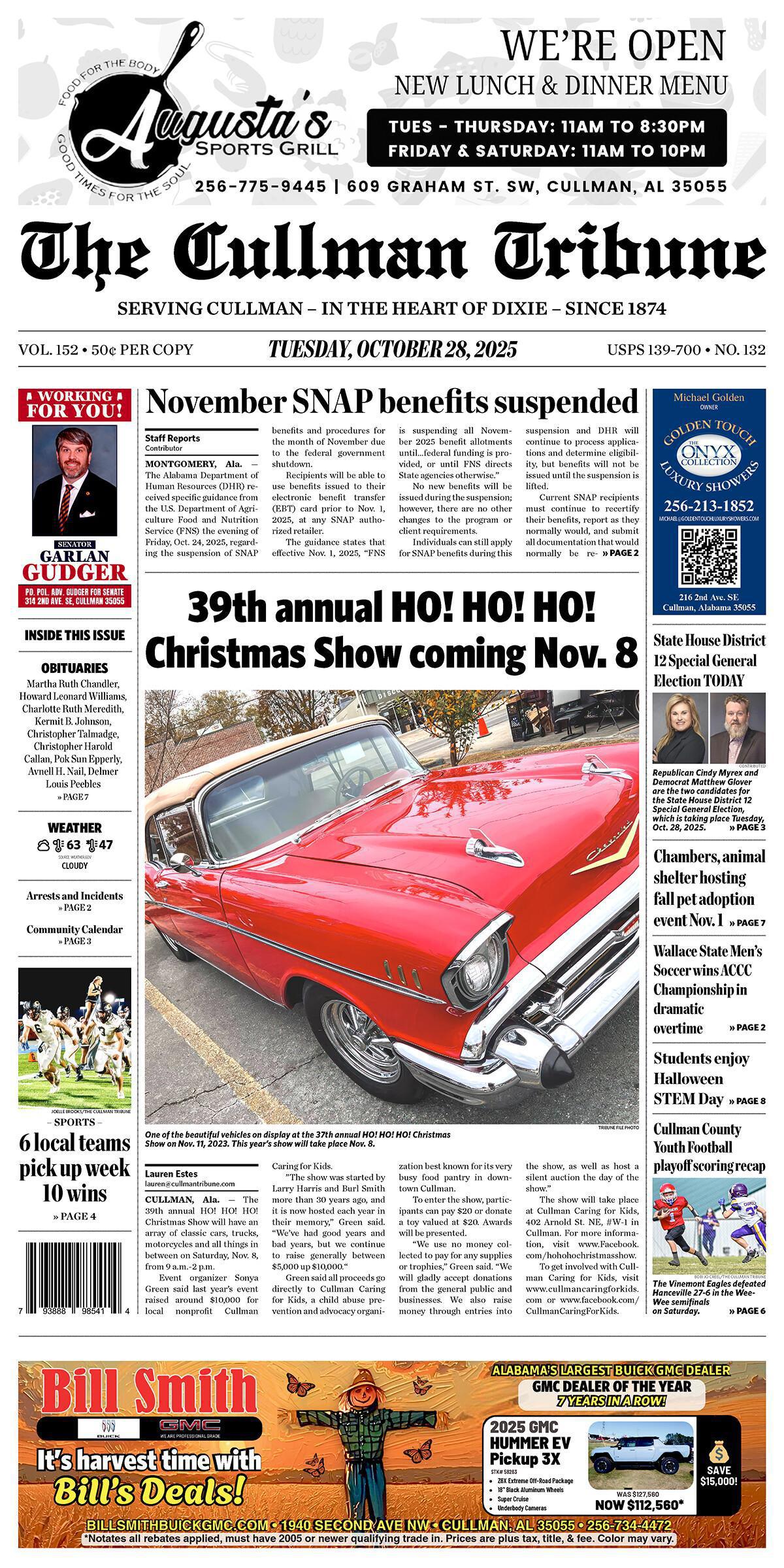Good Morning Cullman! The 10-28-2025 edition of the Cullman Tribune is now ready to view.