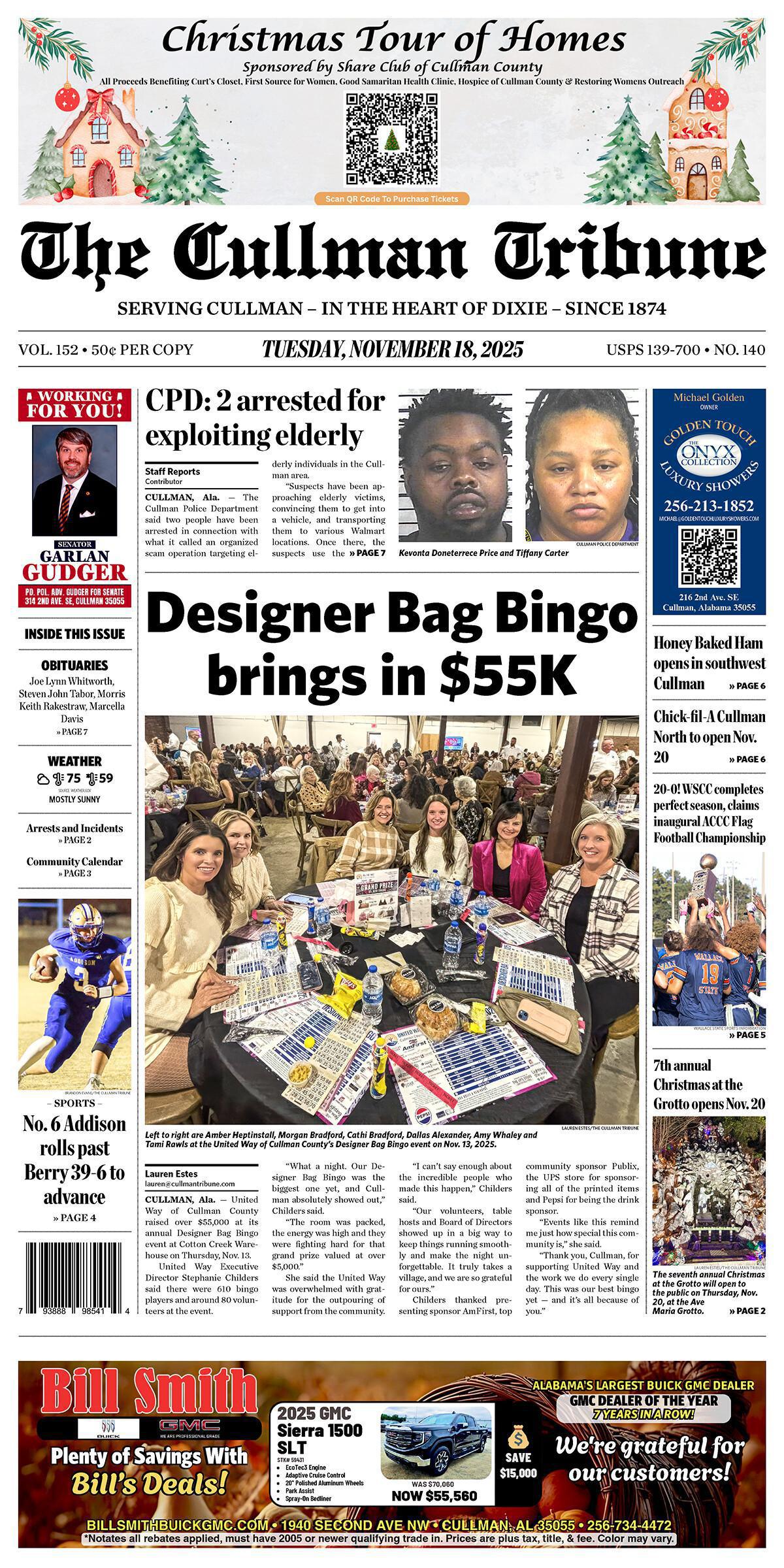 Good Morning Cullman! The 11-18-2025 edition of the Cullman Tribune is now ready to view.