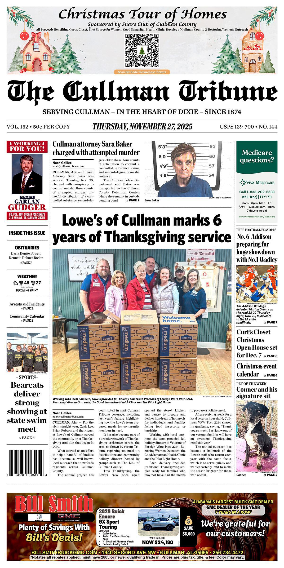 Good Morning Cullman! The 11-27-2025 edition of the Cullman Tribune is now ready to view.