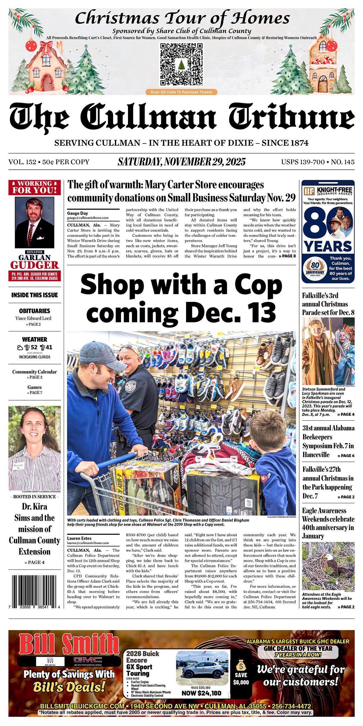 Good Morning Cullman! The 11-29-2025 edition of the Cullman Tribune is now ready to view.