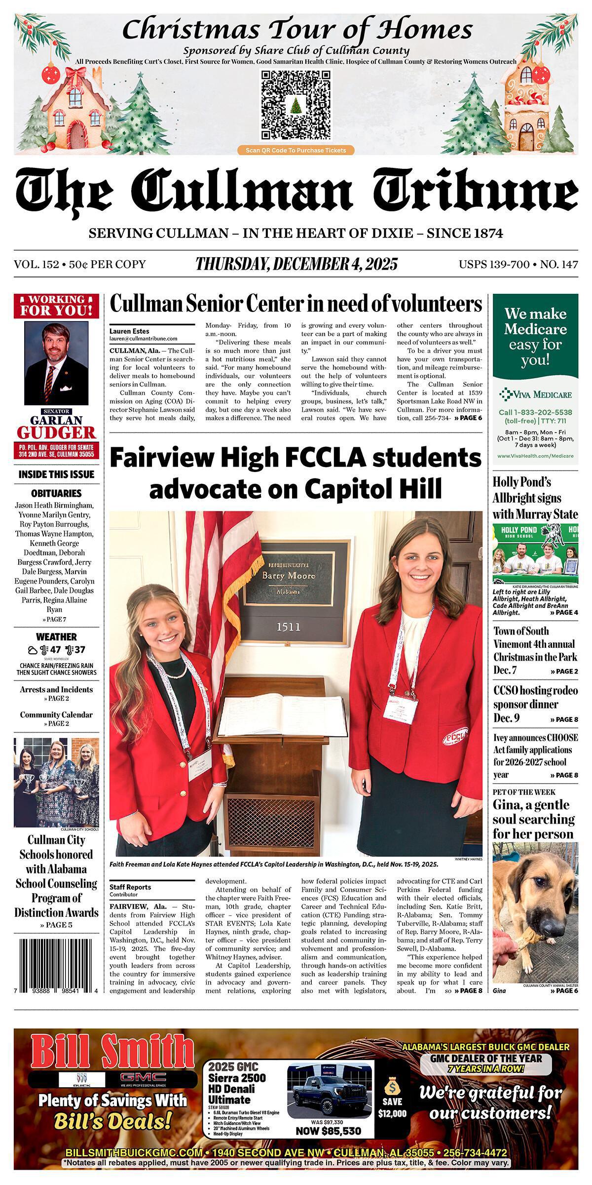 Good Morning Cullman! The 12-04-2025 edition of the Cullman Tribune is now ready to view.