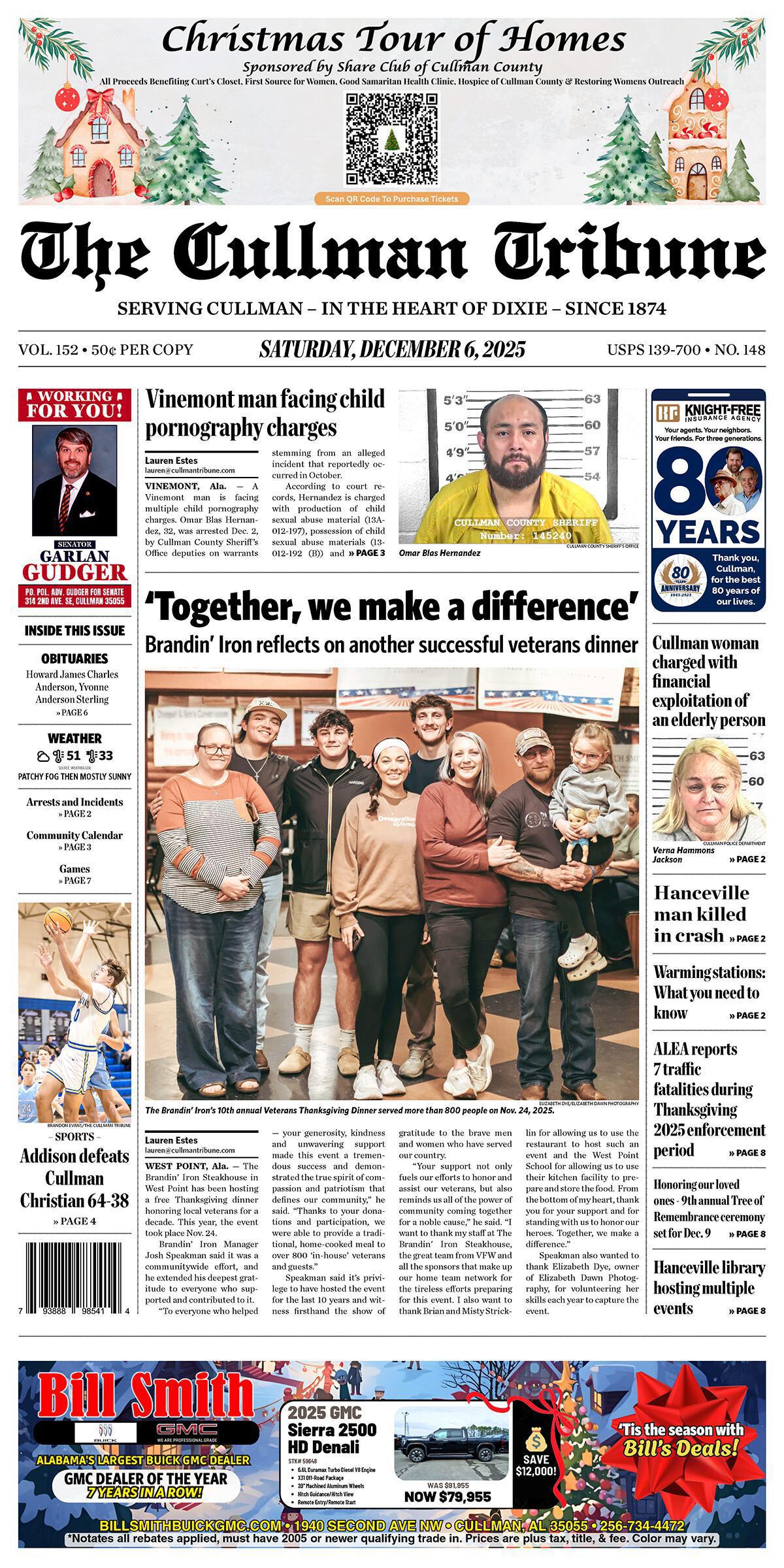 Good Morning Cullman! The 12-06-2025 edition of the Cullman Tribune is now ready to view.