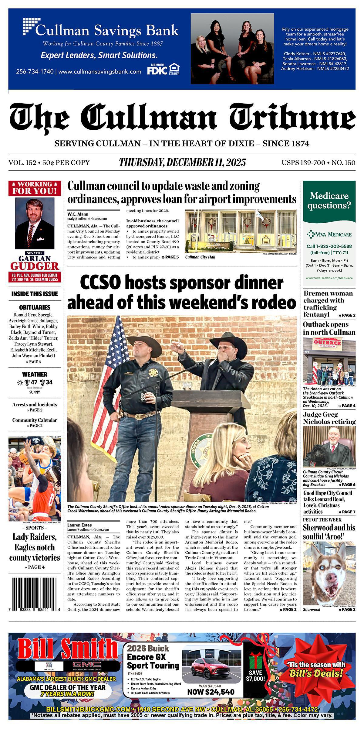Good Morning Cullman! The 12-11-2025 edition of the Cullman Tribune is now ready to view.