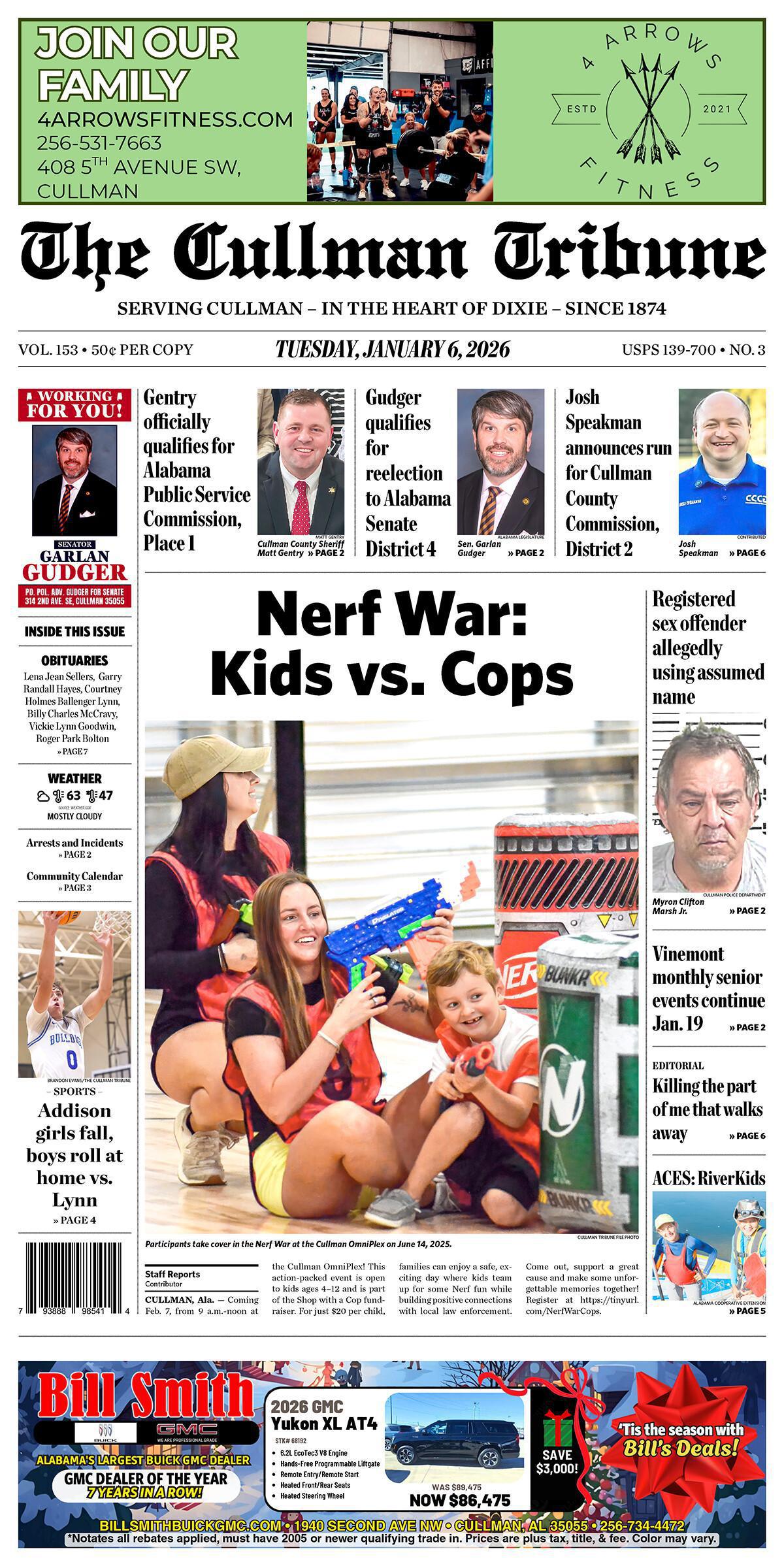 Good Morning Cullman! The 01-06-2026 edition of the Cullman Tribune is now ready to view.