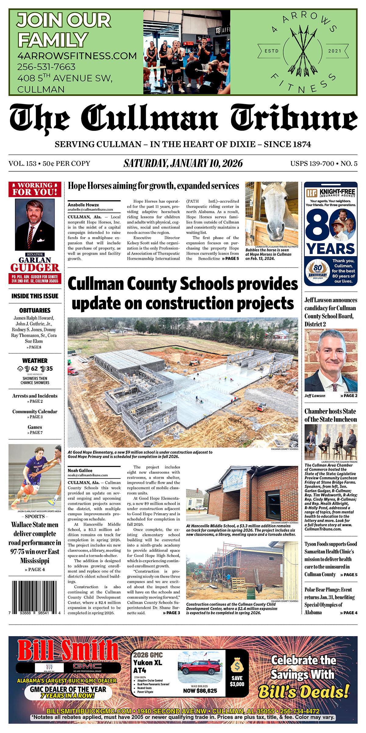 Good Morning Cullman! The 01-10-2026 edition of the Cullman Tribune is now ready to view.