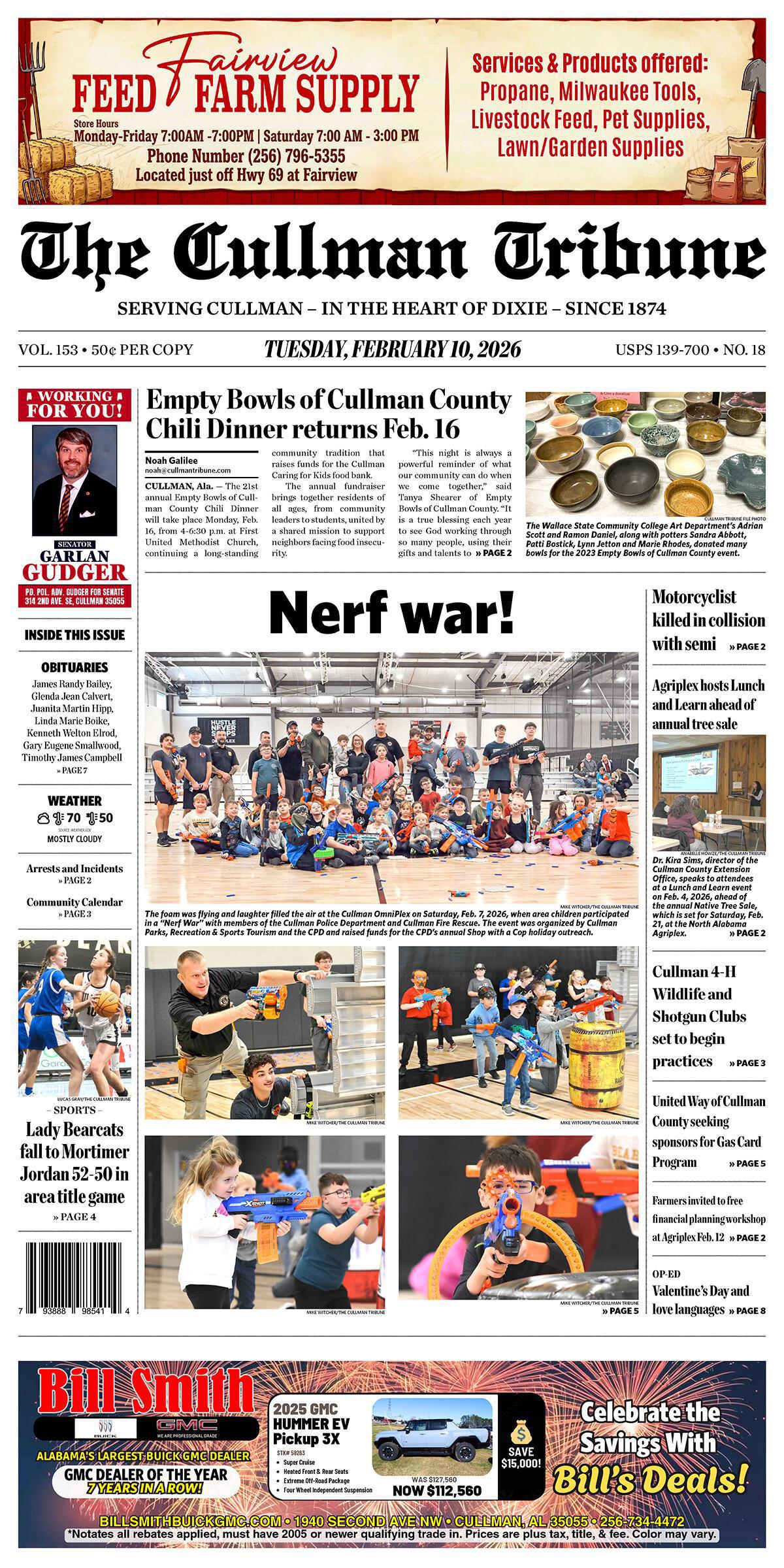 Good Morning Cullman! The 02-10-2026 edition of the Cullman Tribune is now ready to view.