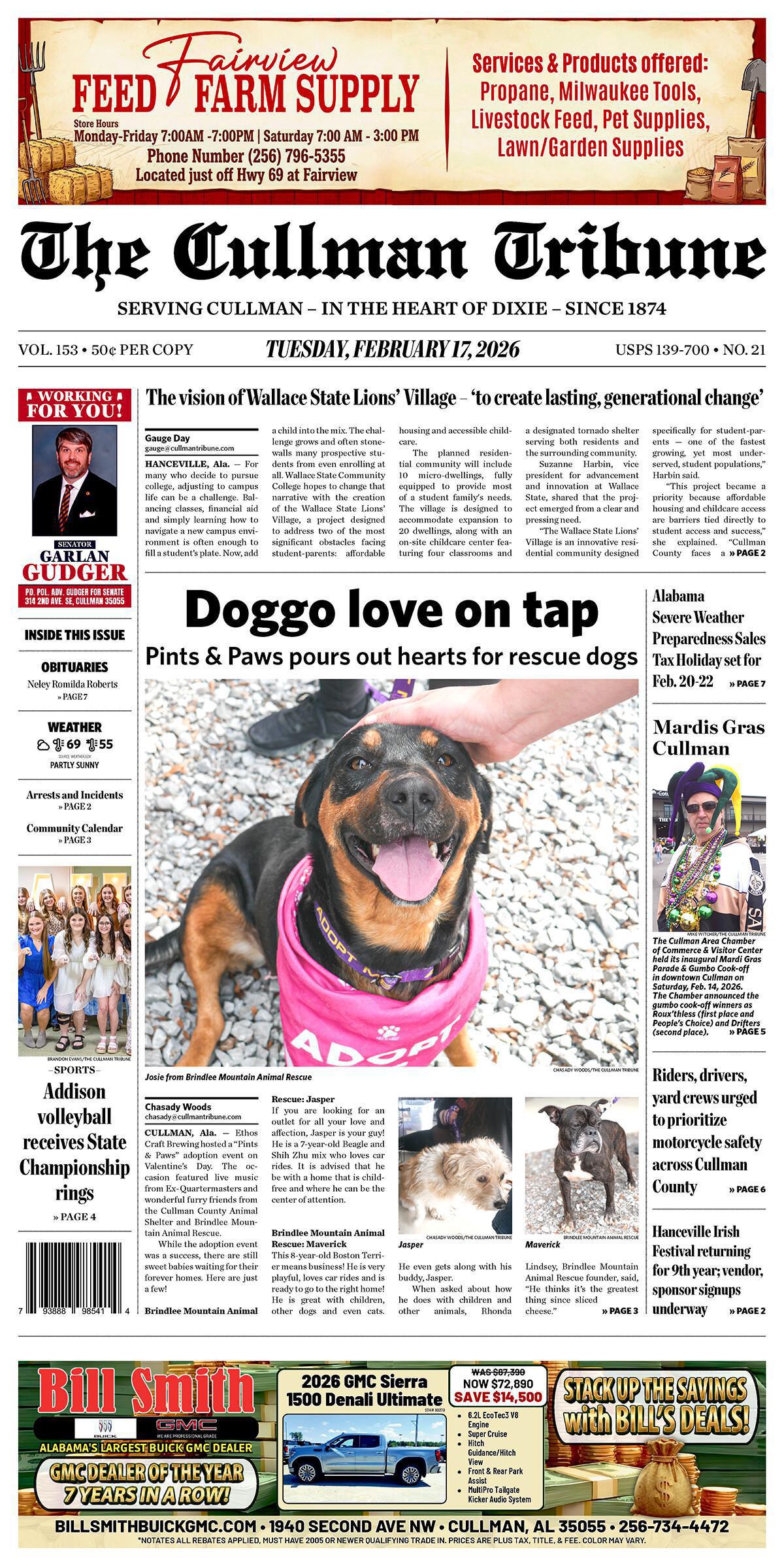 Good Morning Cullman! The 02-17-2026 edition of the Cullman Tribune is now ready to view.