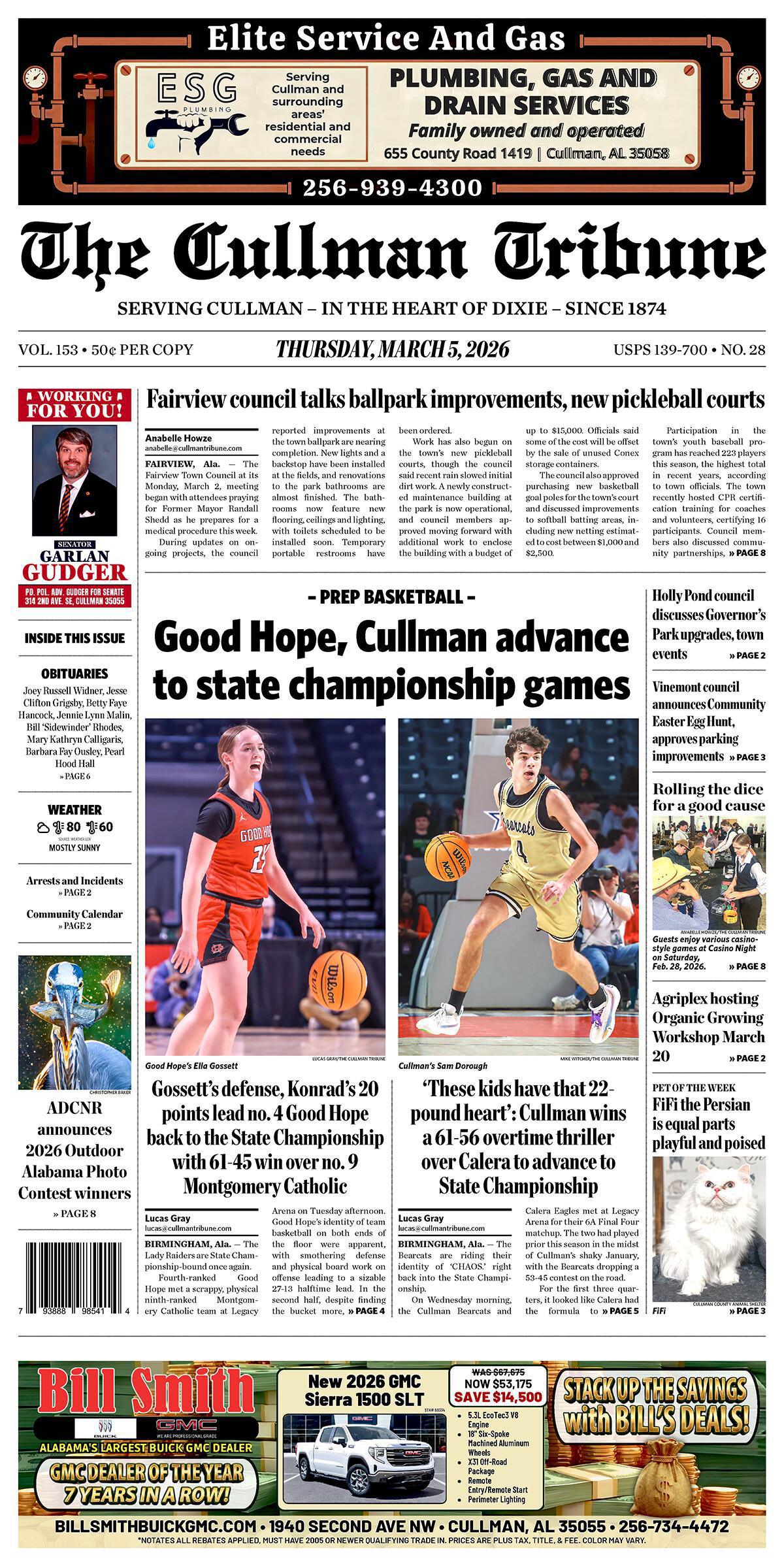 Good Morning Cullman! The 03-05-2026 edition of the Cullman Tribune is now ready to view.