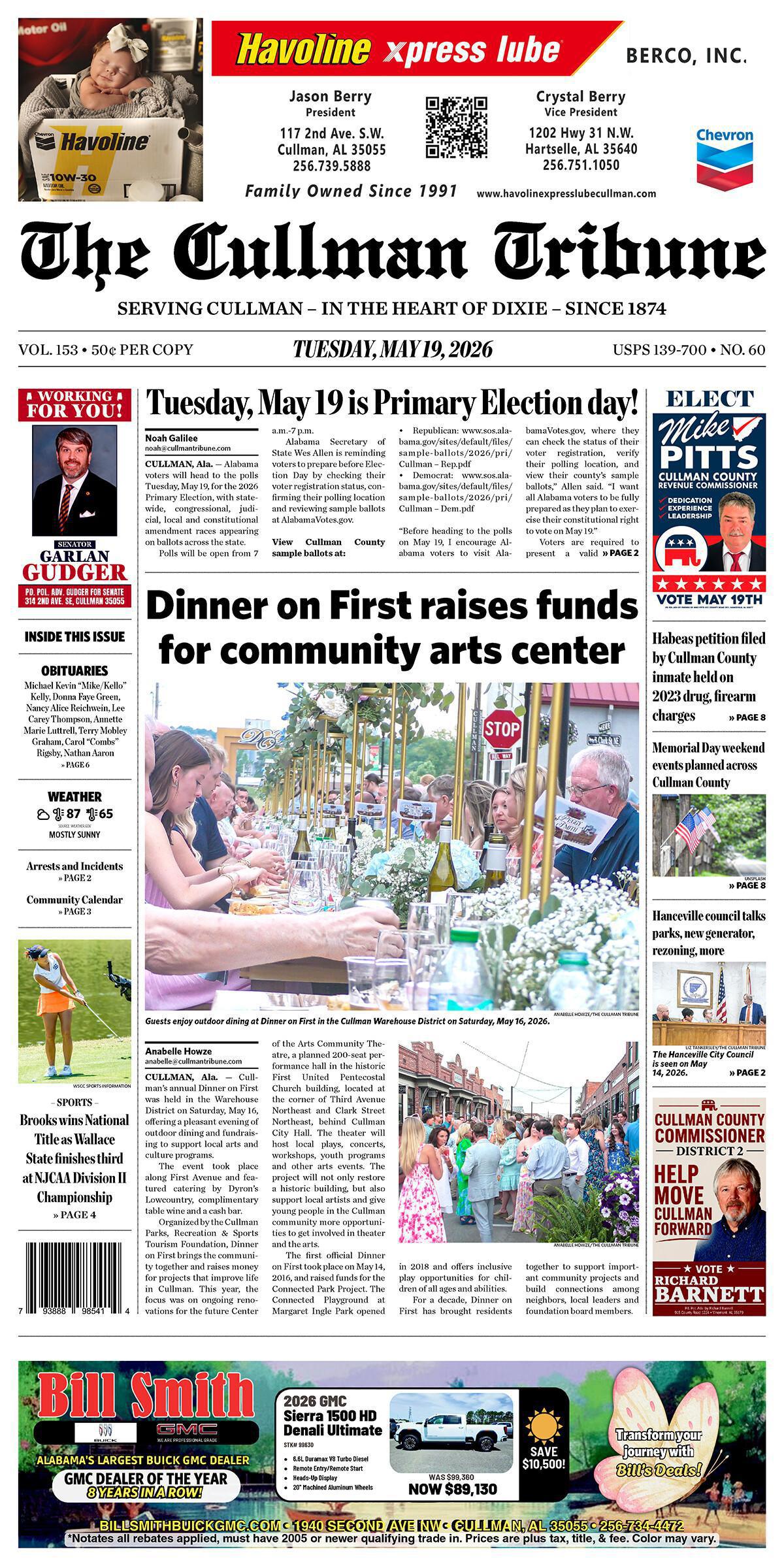 Good Morning Cullman! The 05-19-2026 edition of the Cullman Tribune is now ready to view.
