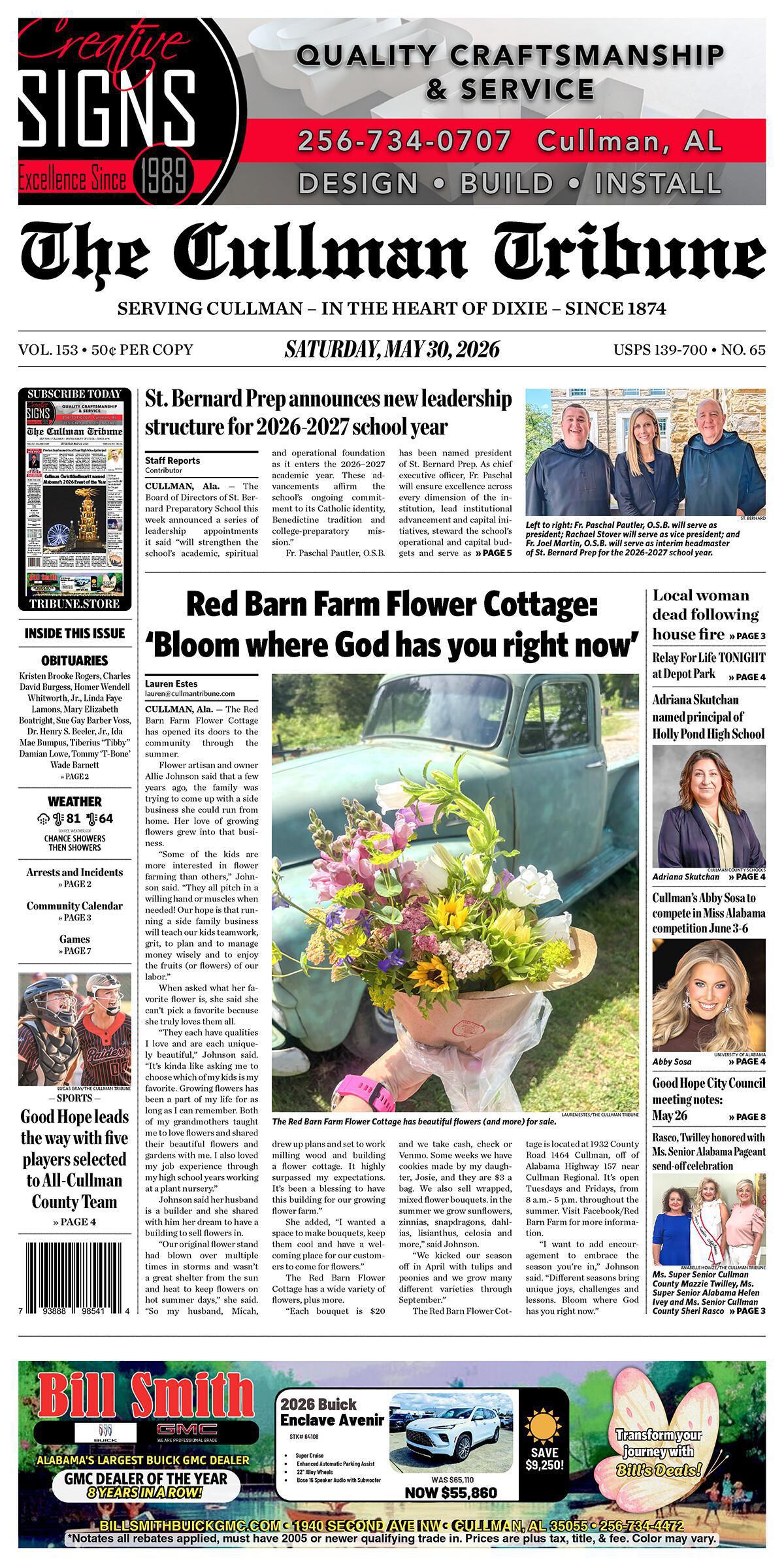 Good Morning Cullman! The 05-30-2026 edition of the Cullman Tribune is now ready to view.
