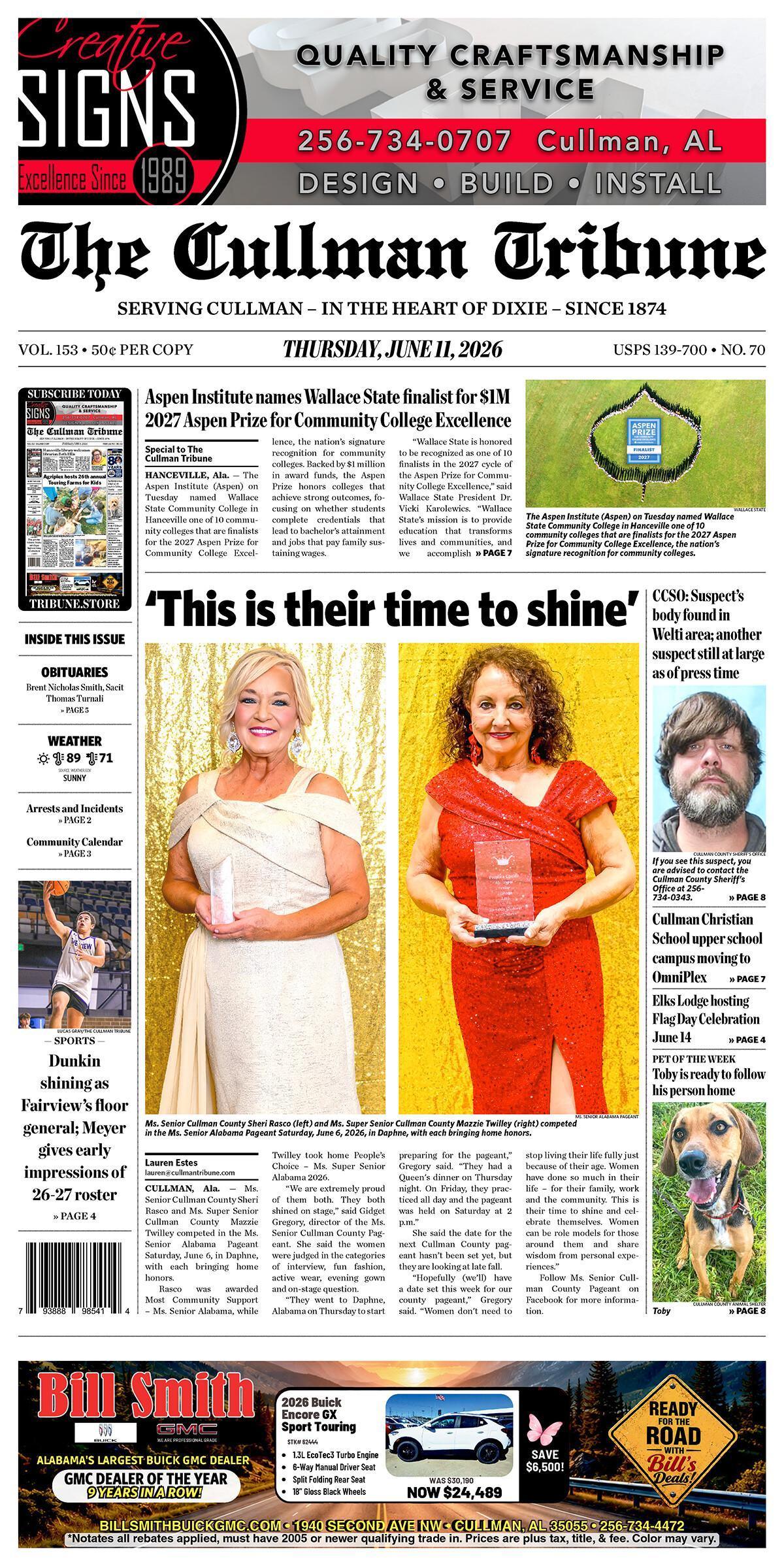 Good Morning Cullman! The 06-11-2026 edition of the Cullman Tribune is now ready to view.
