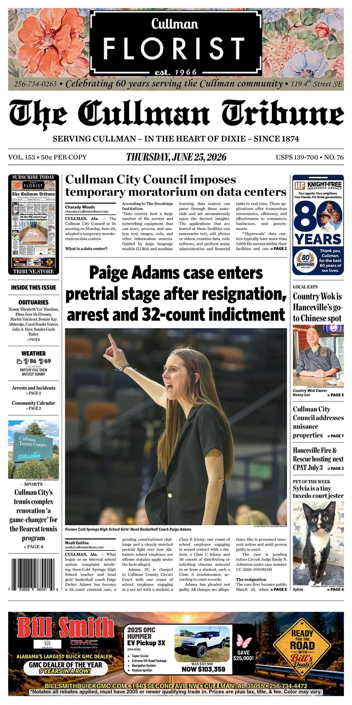 Good Morning Cullman! The 06-25-2026 edition of the Cullman Tribune is now ready to view.