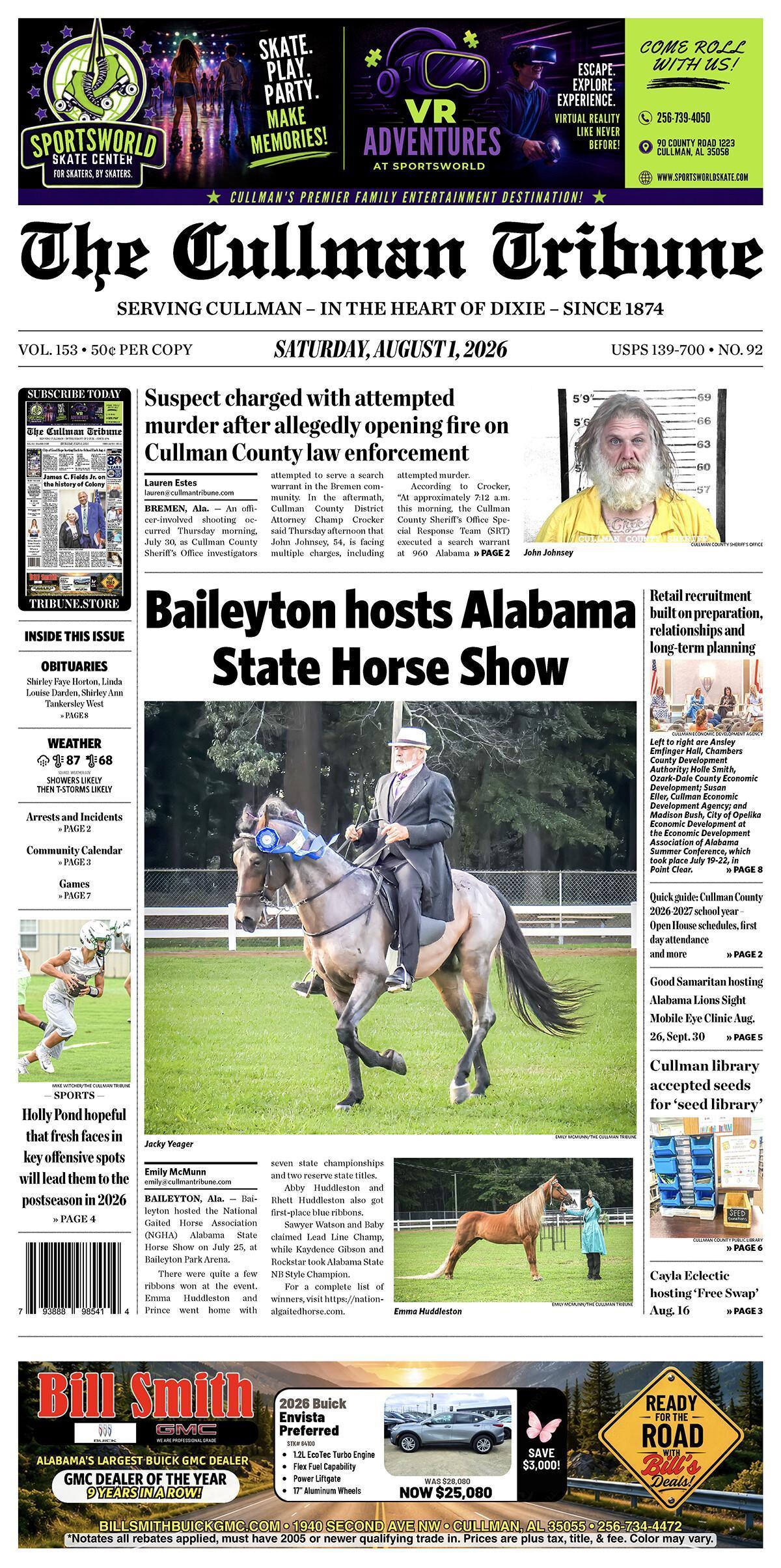 Good Morning Cullman! The 08-01-2026 edition of the Cullman Tribune is now ready to view.