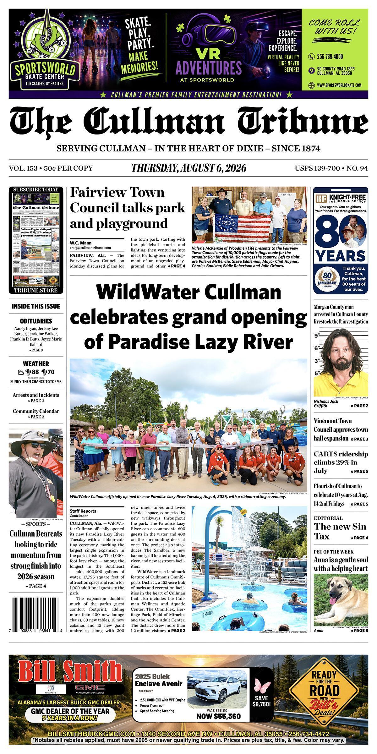 Good Morning Cullman! The 08-06-2026 edition of the Cullman Tribune is now ready to view.