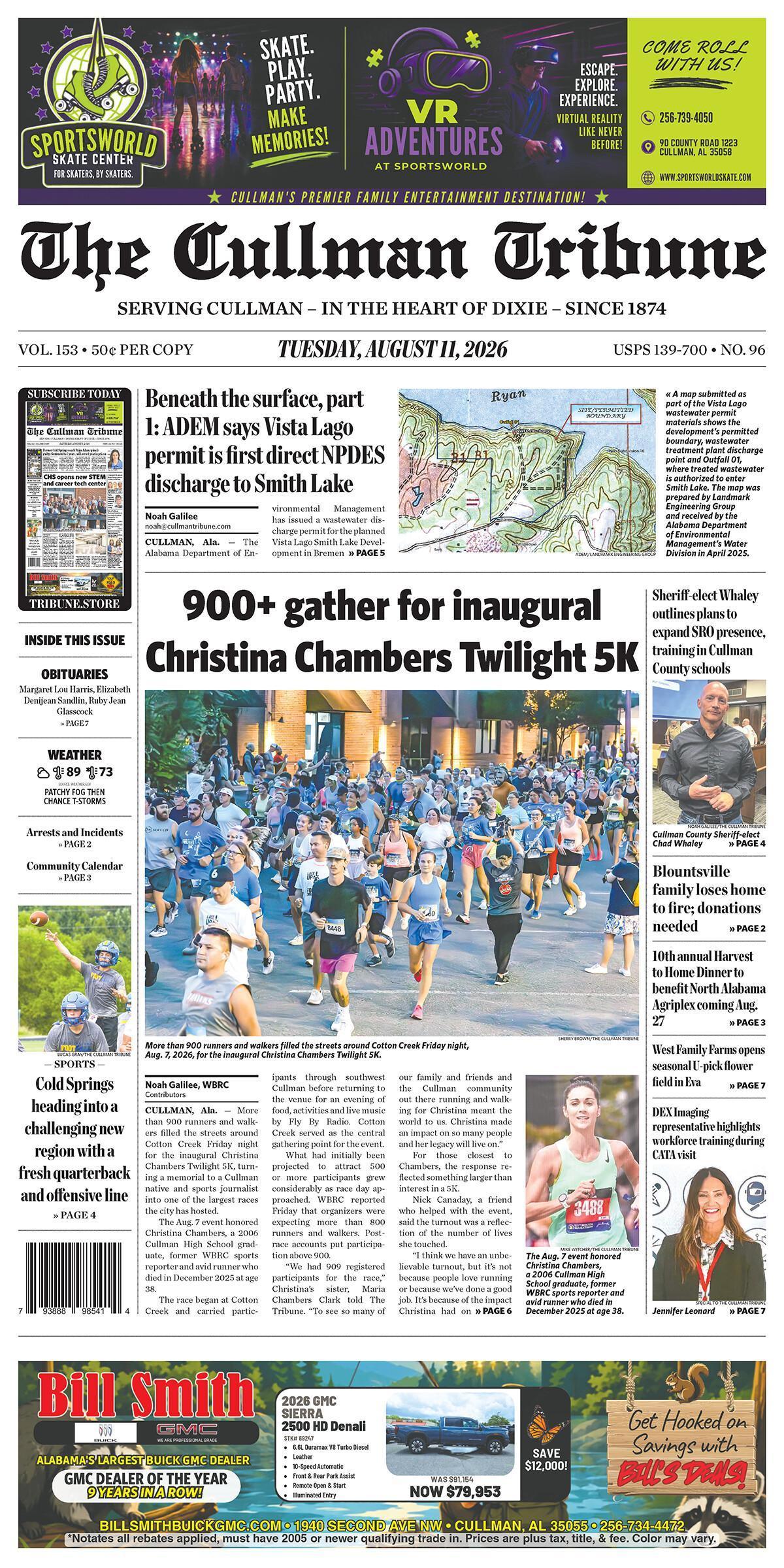 Good Morning Cullman! The Aug. 11, 2026, edition of the Cullman Tribune is now ready to view.