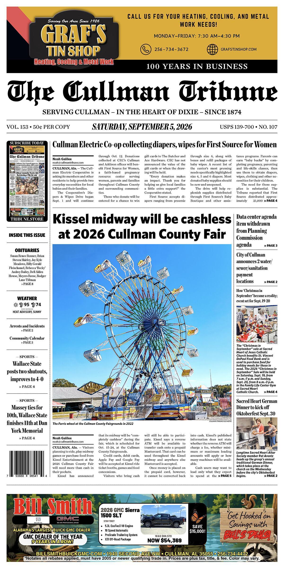 Good Morning Cullman! The 09-05-2026 edition of the Cullman Tribune is now ready to view.